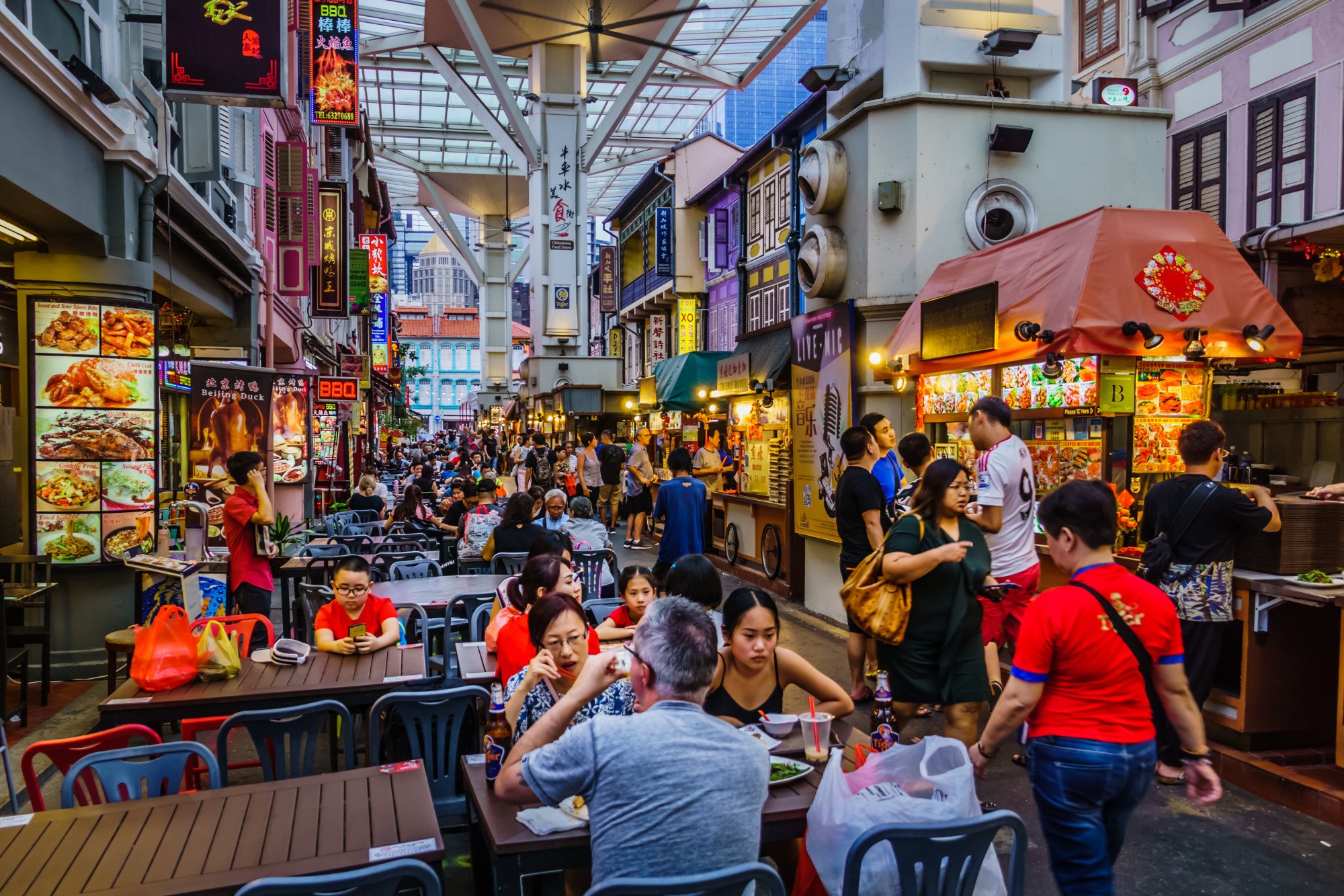A hawker food centre in Singapore’s Chinatown. Photo: Shutterstock