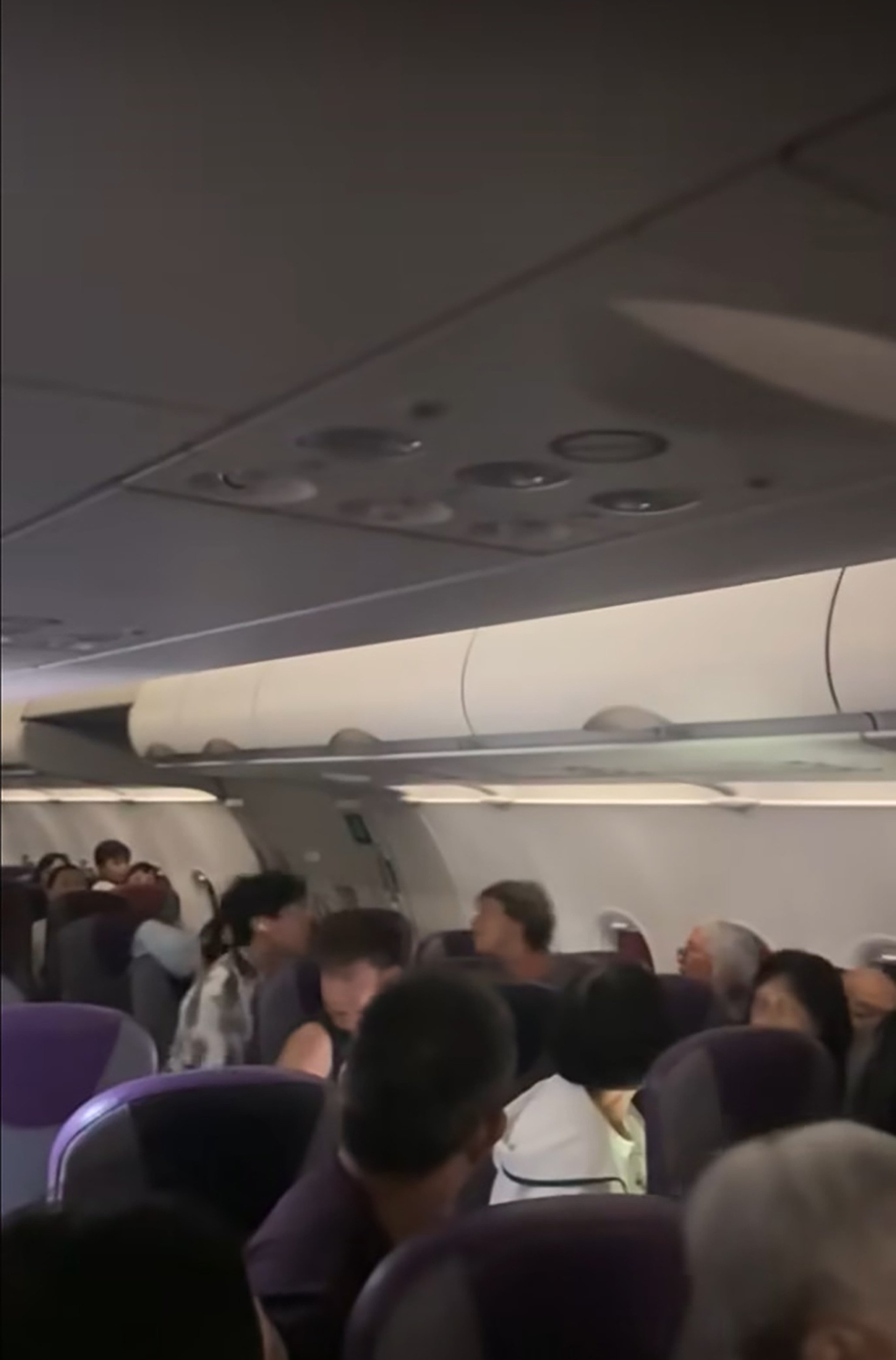 The argument between a woman and a man on the flight was captured on video and widely shared on social media platform RedNote. Photo: Handout