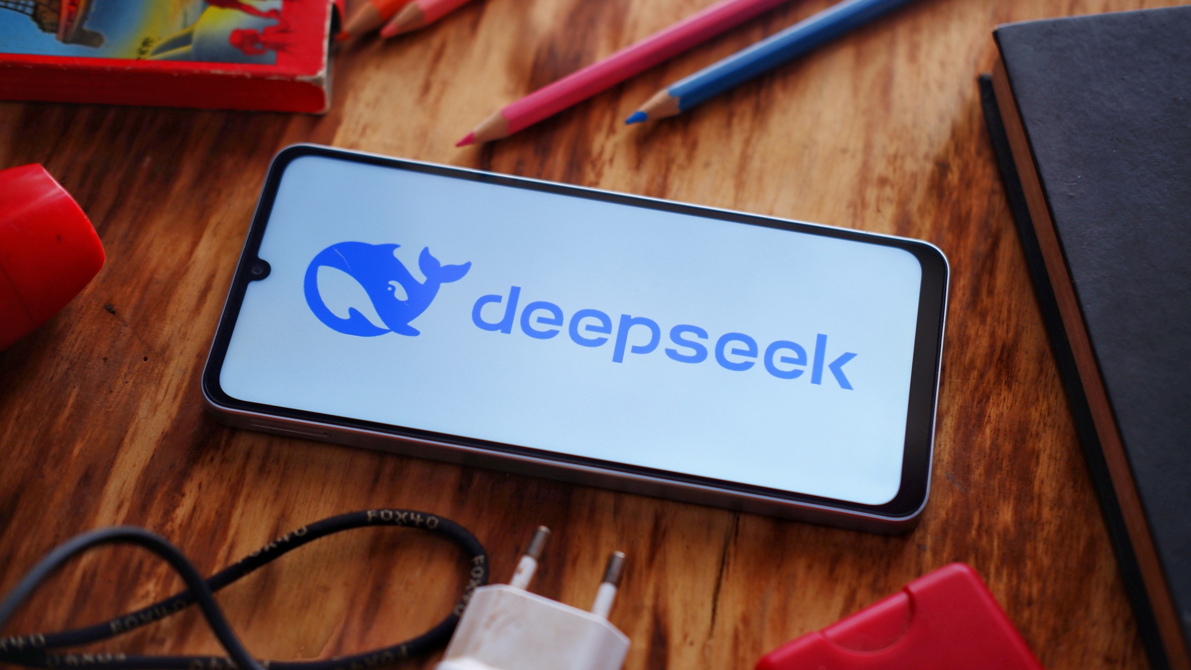 A DeepSeek logo on a phone. Photo: Shutterstock Images