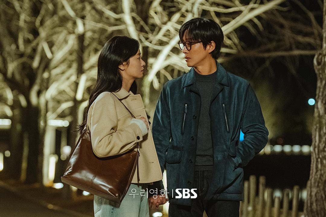 Jeon Yeo-been (left) as Lee Da-eum, an actress with terminal cancer, and Namgoong Min as her director Lee Je-ha in a still from Our Movie.