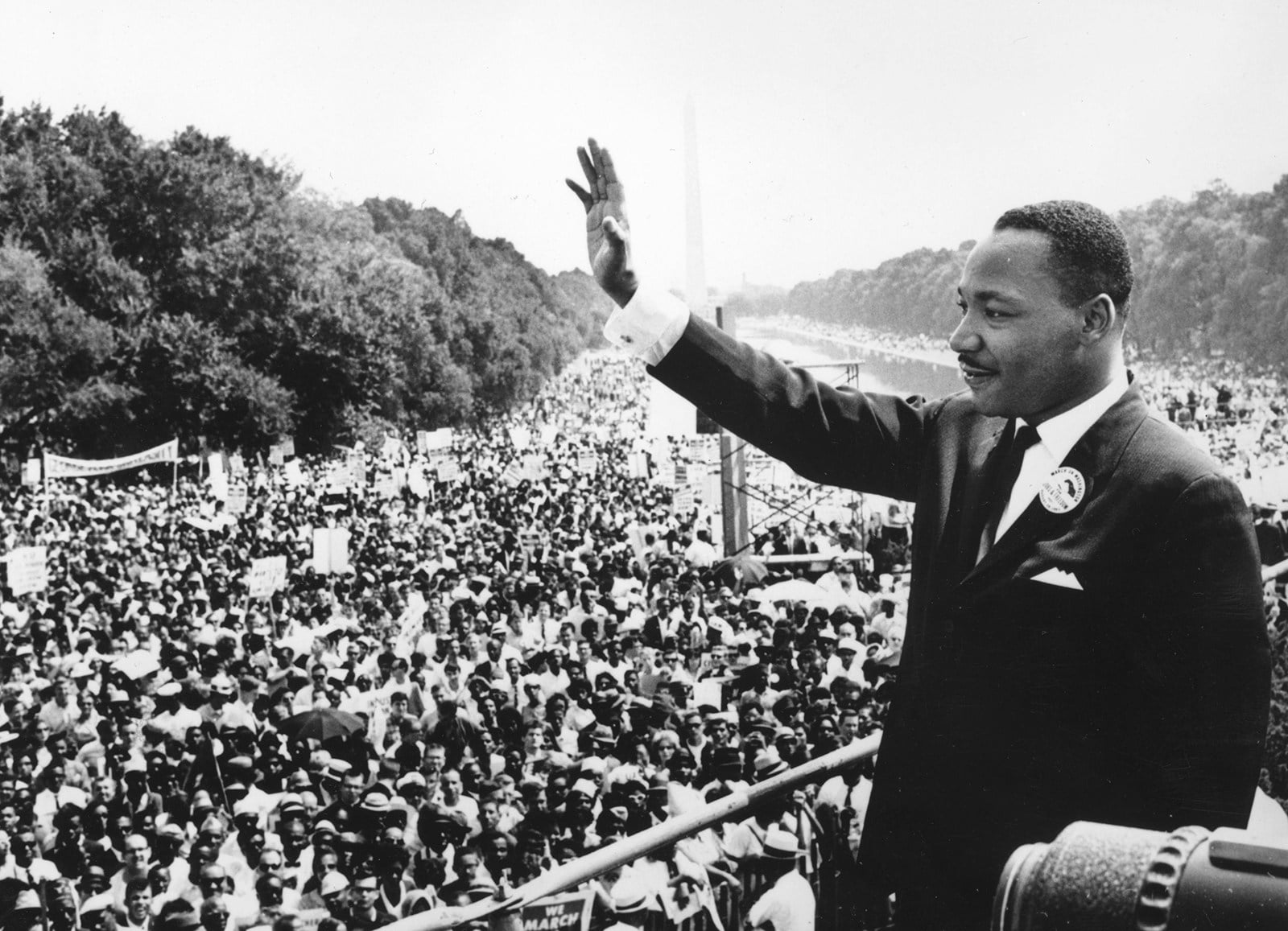 Martin Luther King Jnr at the Lincoln Memorial in Washington DC, where he gave his ‘I Have A Dream’ speech in 1963. File photo: AFP