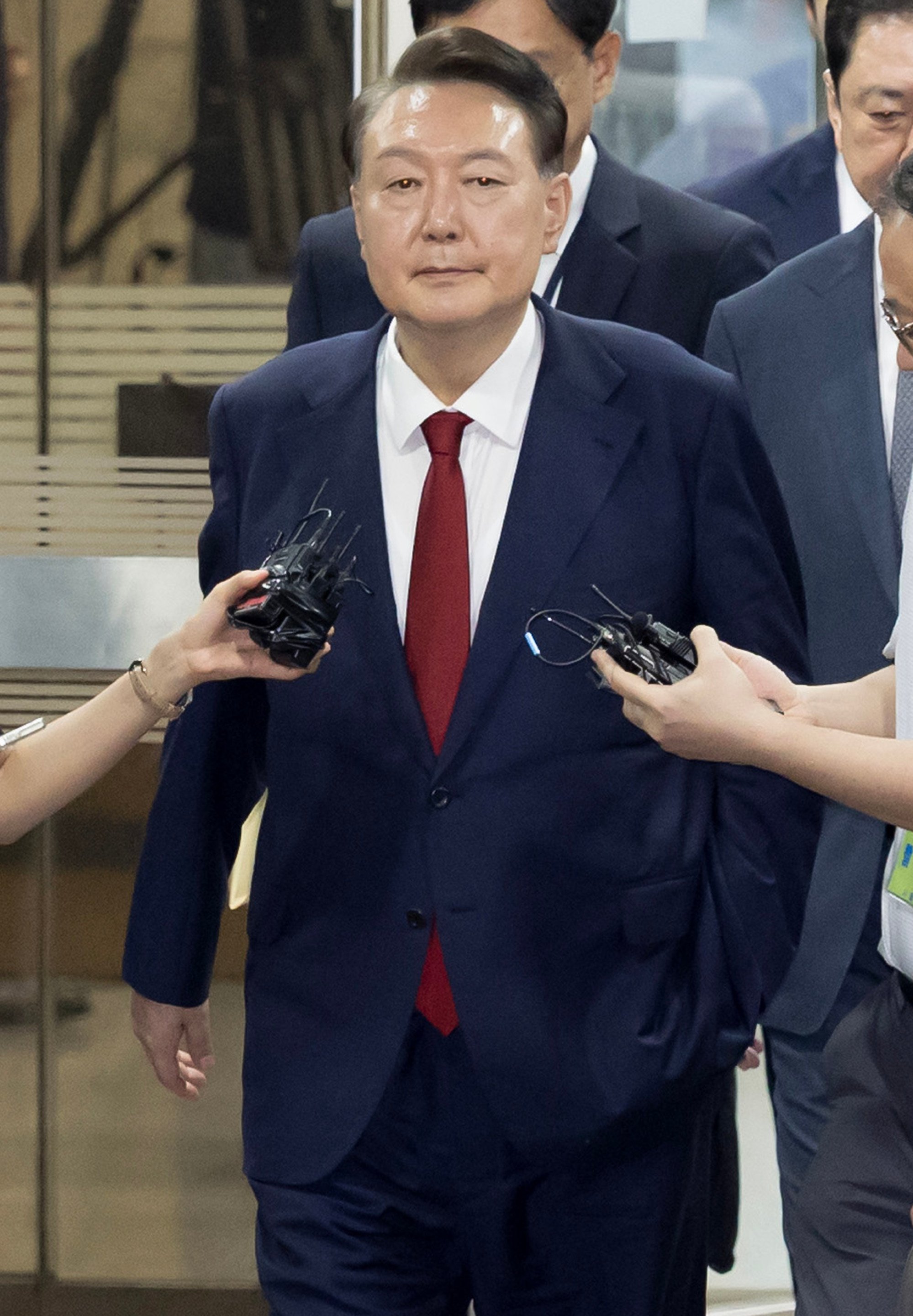 Former South Korean president Yoon Suk-yeol after a hearing in Seoul on July 9. Photo: Newsis/Xinhua