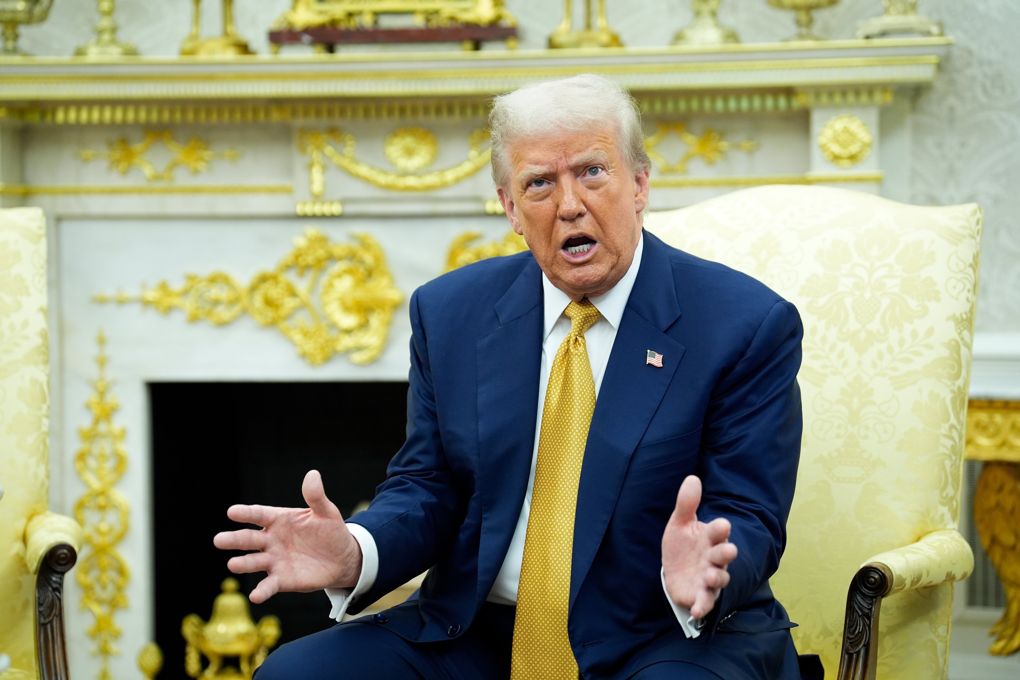 US President Donald Trump in the Oval Office at the White House on Tuesday. Photo: EPA