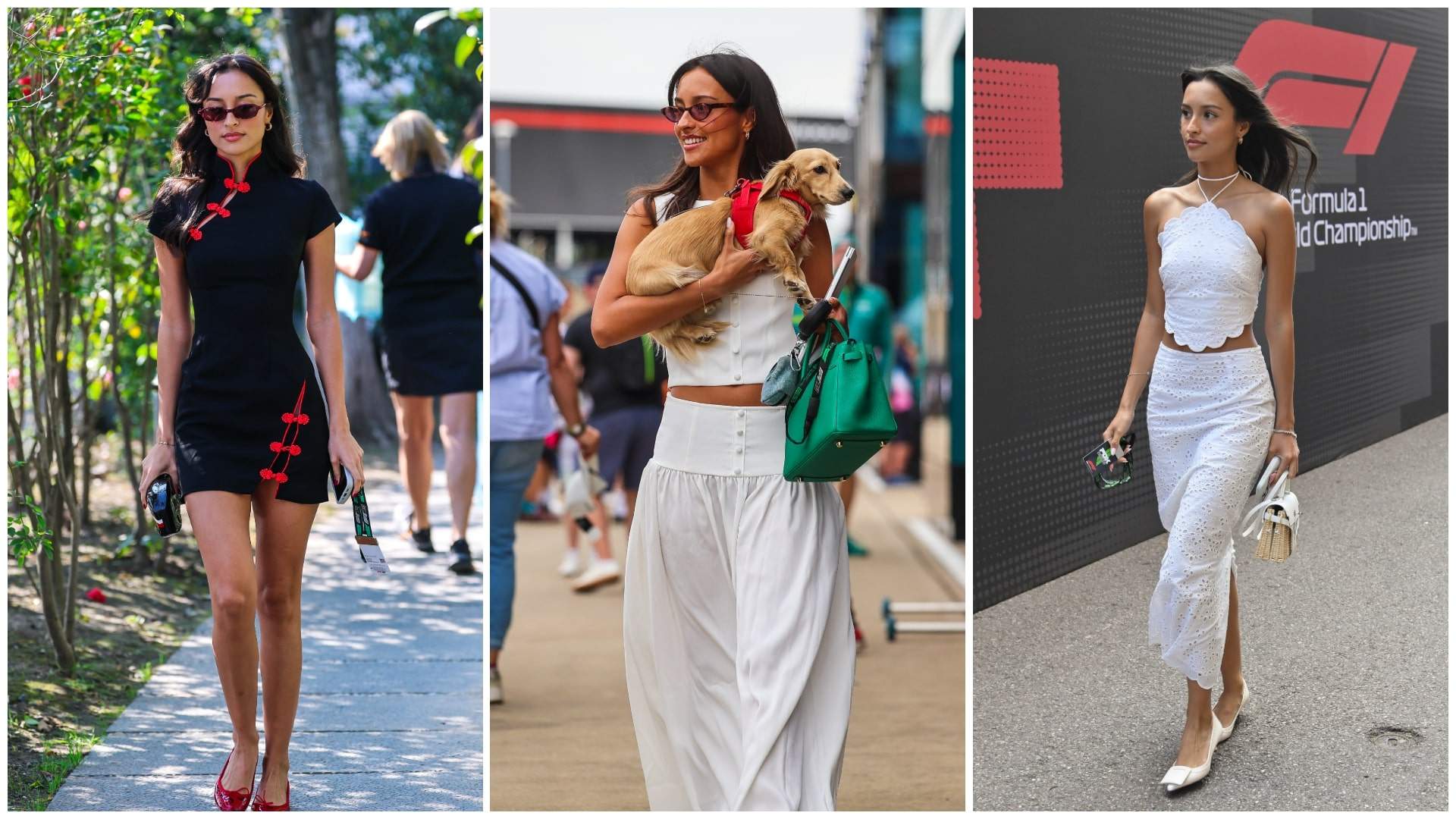 Alexandra Saint Mleux, Ferrari Formula One driver Charles Leclerc’s girlfriend, has fast become an F1 fashion icon. Photos: Getty Images