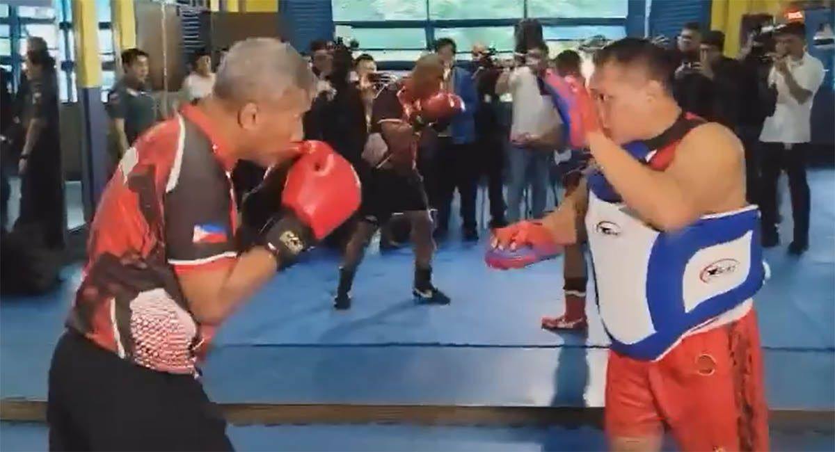 Philippine National Police chief General Nicolas Torre III prepares for his fight against Sebastian Duterte on Thursday. Photo: Handout