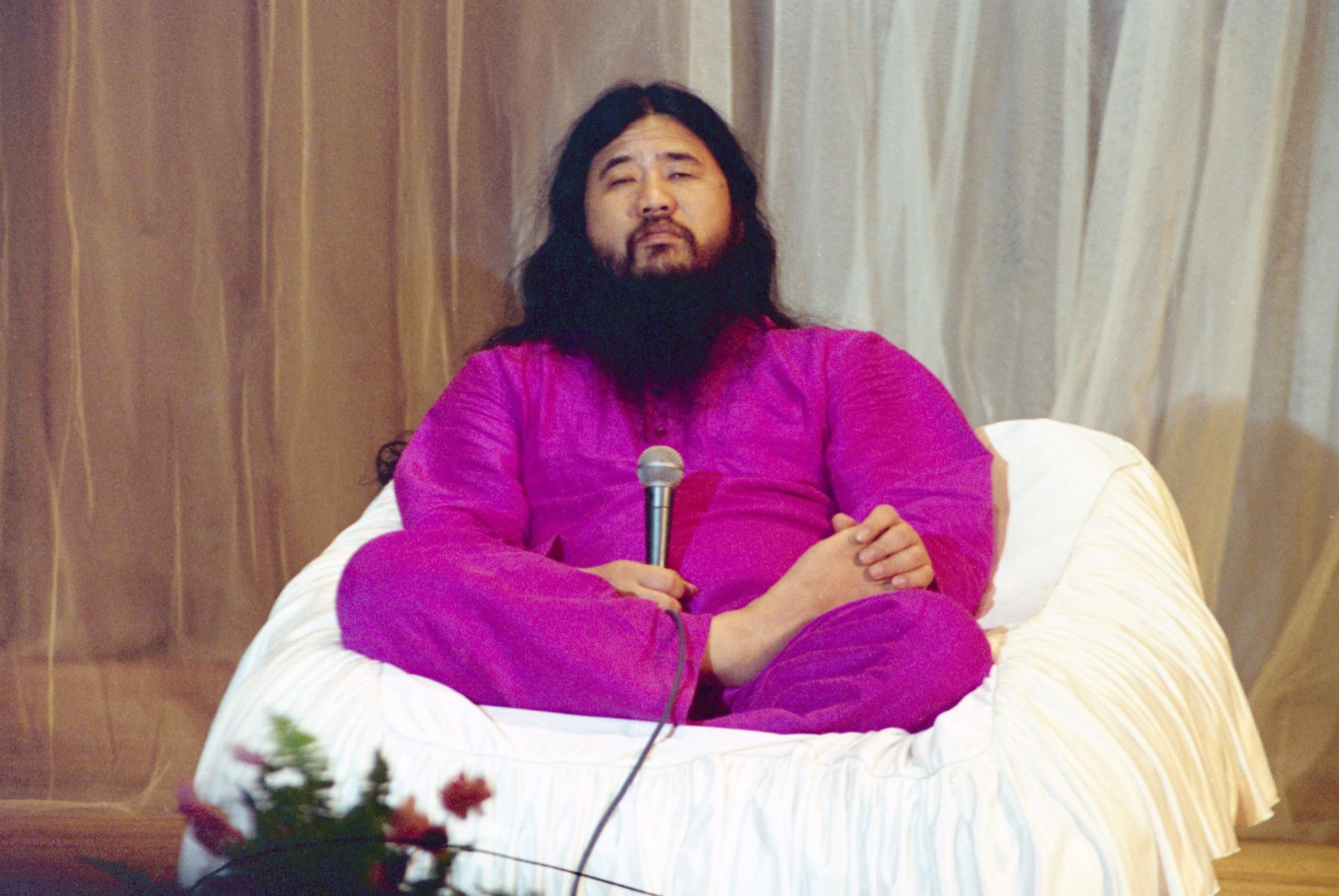 Shoko Asahara, leader of the cult group Aum Shinrikyo, in February 1994. Asahara’s son has emerged as the “second-generation” guru and leader of Aleph, formed after Aum disbanded. Photo: Getty Images