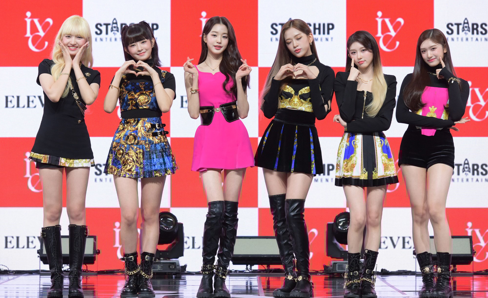Members of the K-pop group IVE attends a release showcase in Seoul in 2021. Photo: The Chosun Ilbo JNS/Imazins/Getty Images