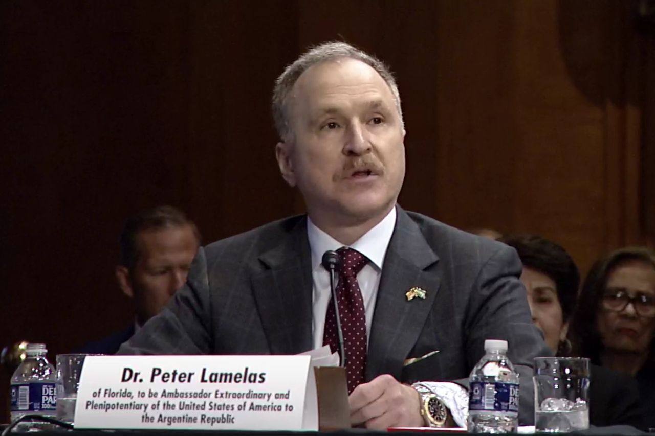 Peter Lamelas during his Senate confirmation hearing in Washington on Tuesday. Image: US Senate Foreign Relations Committee