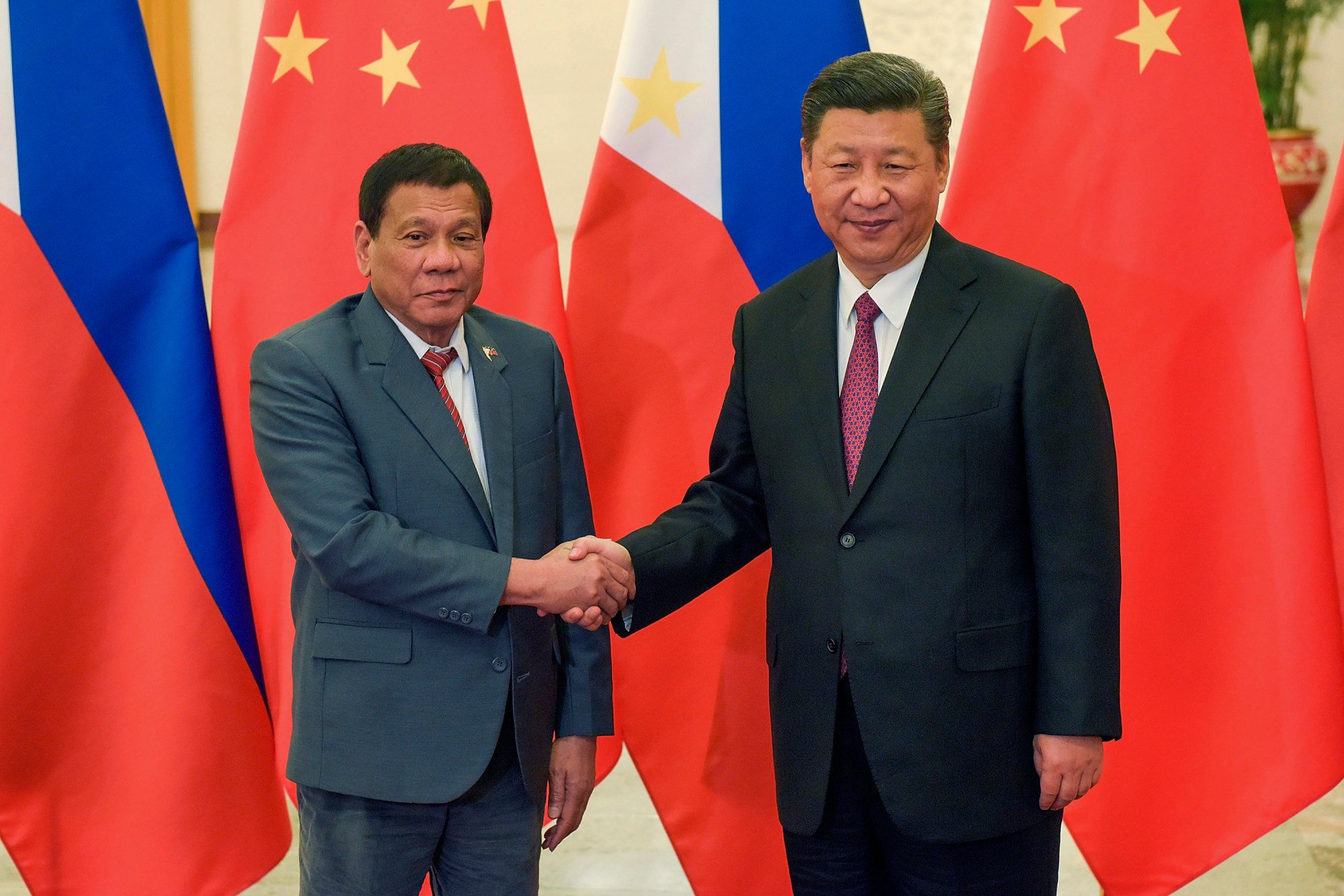 Philippine President Rodrigo Duterte (left) and his Chinese counterpart Xi Jinping in Beijing in 2017. Duterte pursued closer ties with Beijing through a wave of high-profile infrastructure agreements. Photo: AP