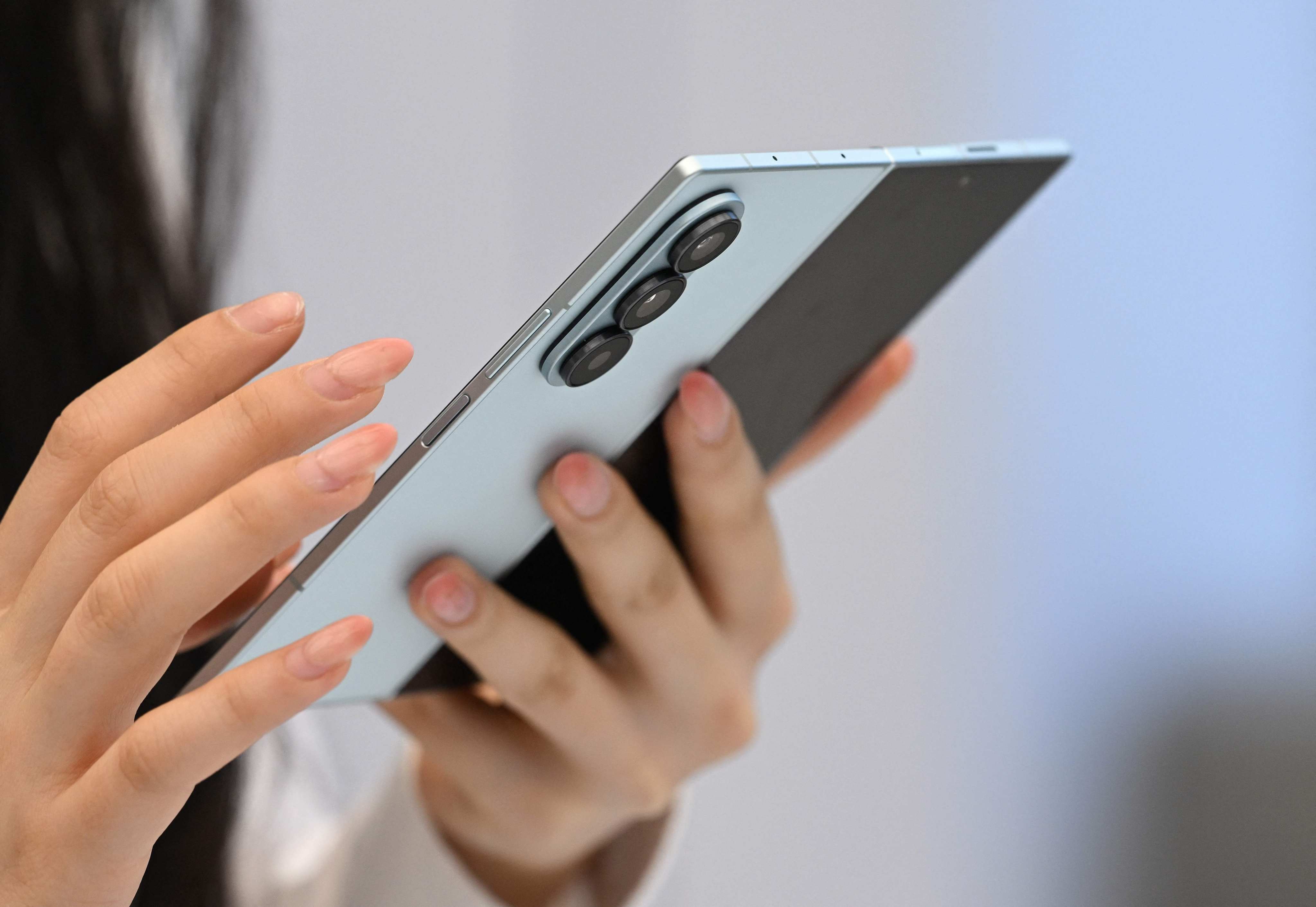 A Samsung Galaxy Z Fold7 smartphone. Photo: AFP