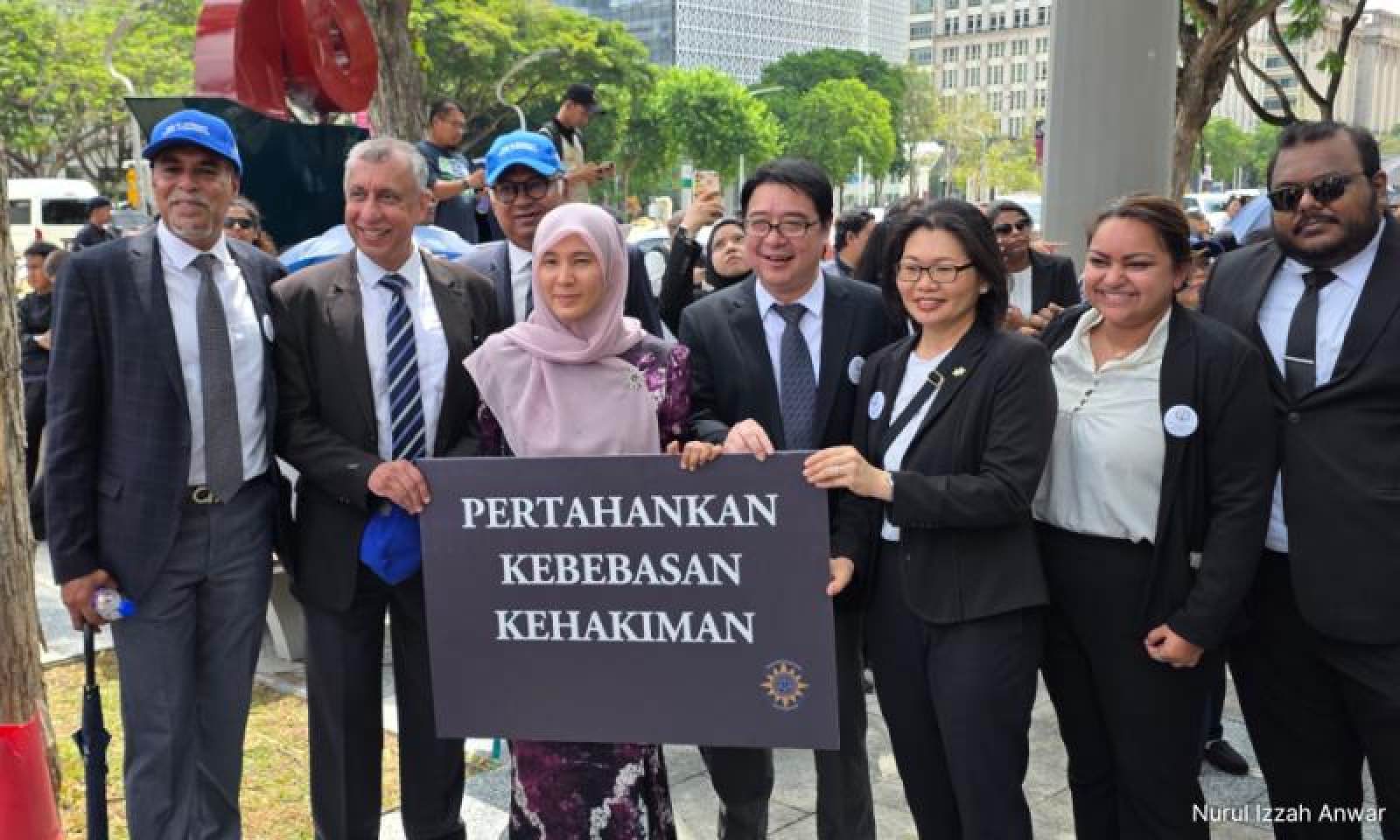 Nurul Izzah, Anwar Ibrahim’s daughter, at the protest in Putrajaya on July 14. Photo: Nurul Izzah Anwar