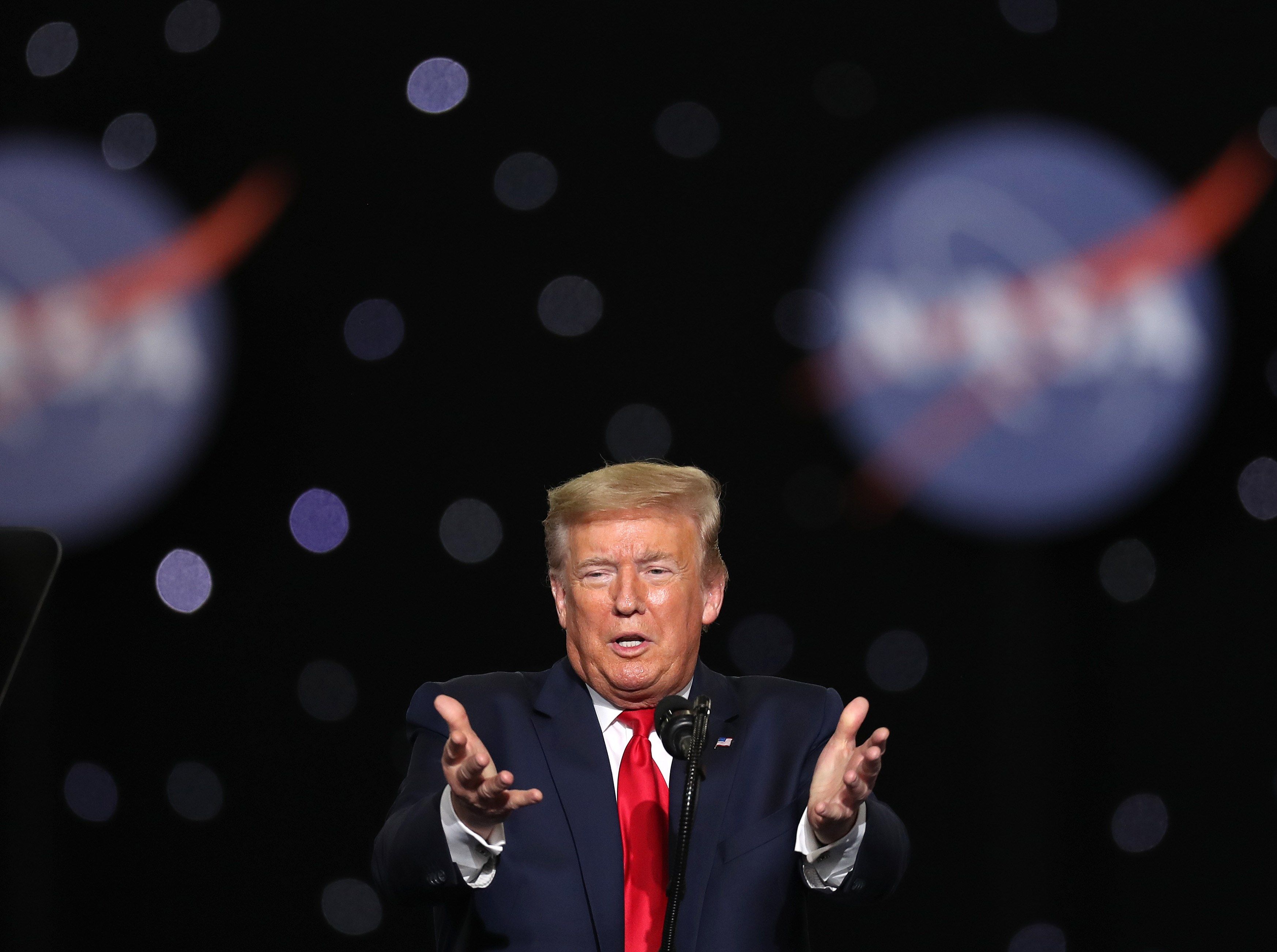 US President Donald Trump at Nasa’s Kennedy Space Centre in 2020. The voluntary resignation programme is part of a broad push from the Trump administration to reduce the US federal workforce. Photo: Getty Images/AFP
