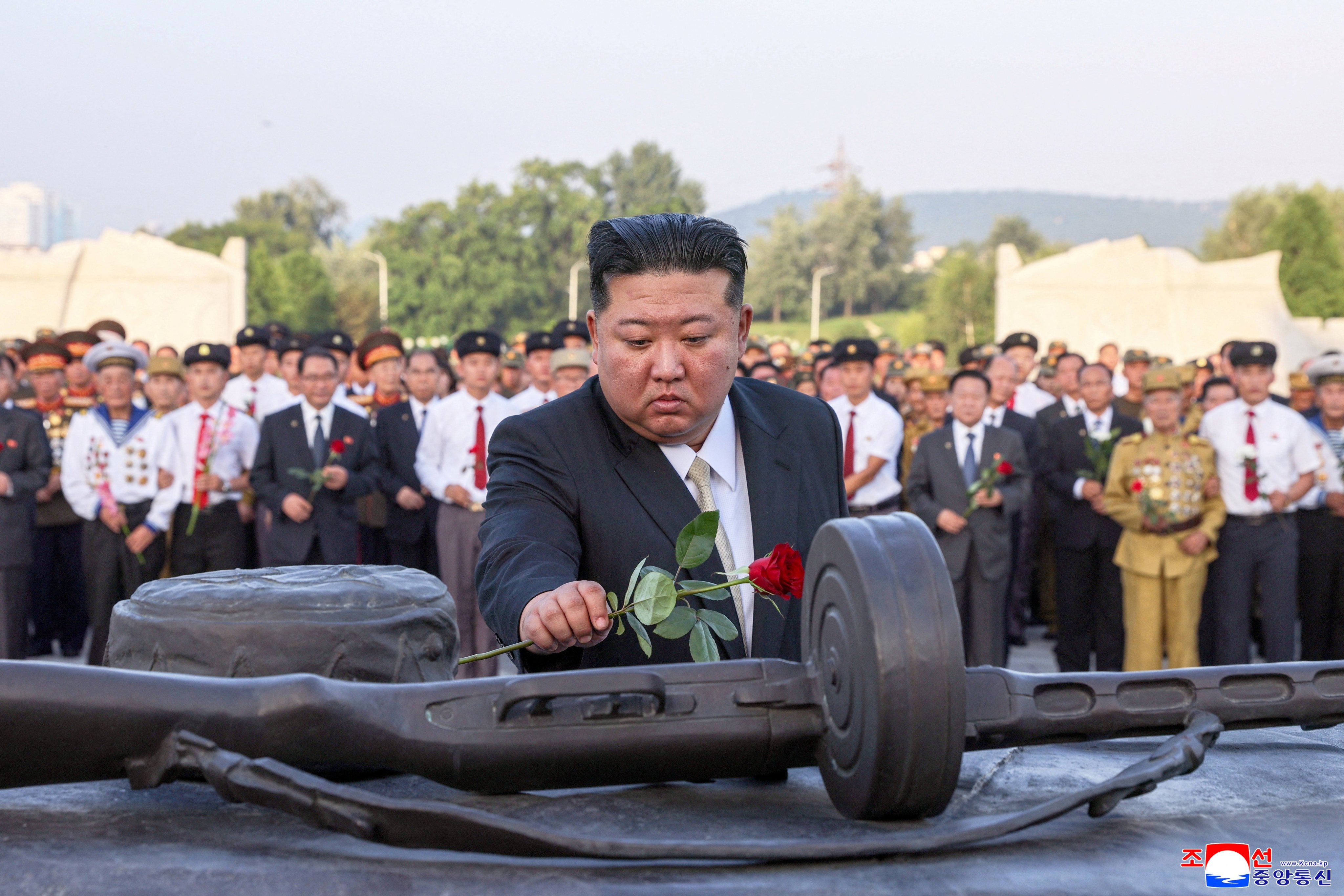 North Korean leader Kim Jong-un visits the Fatherland Liberation War Martyrs’ Cemetery in Pyongyang in a photo released on Sunday. Photo: KCNA/Reuters