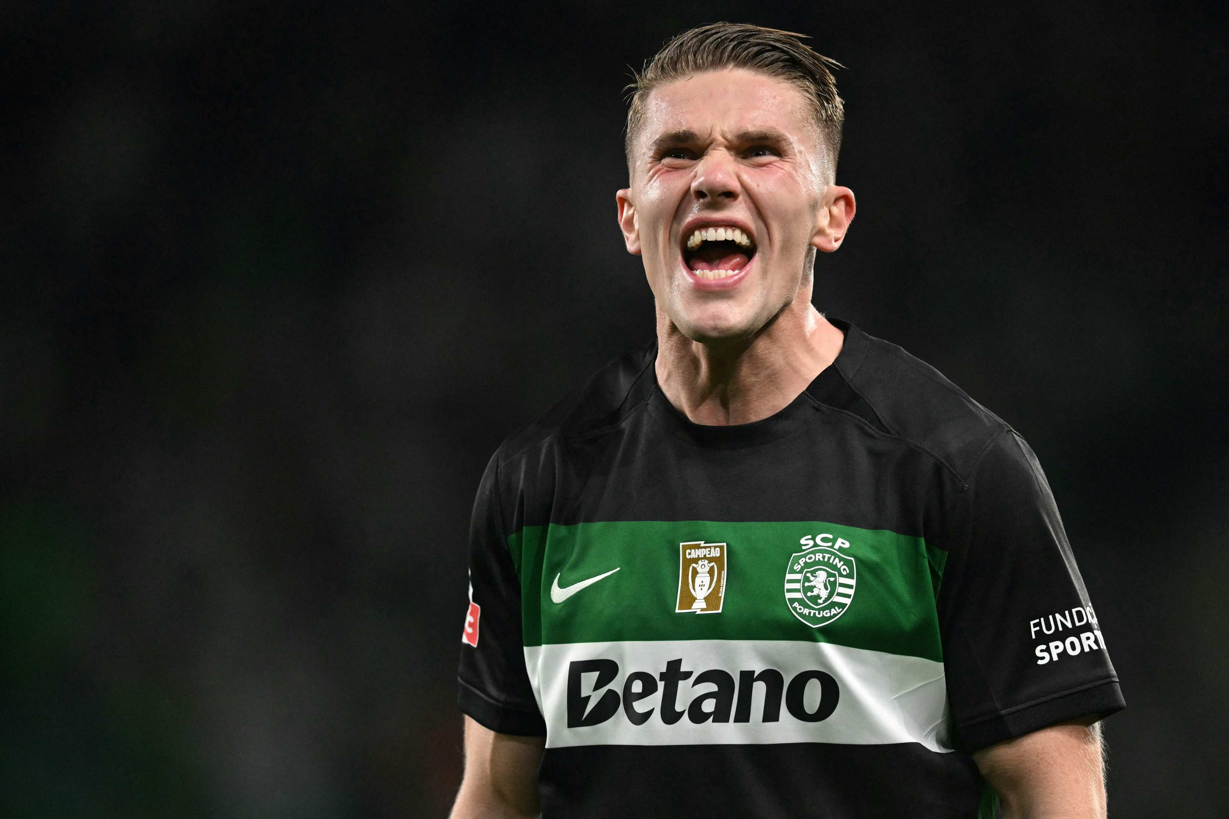 Viktor Gyokeres has joined Arsenal in a five-year deal worth £55 million. Photo: AFP