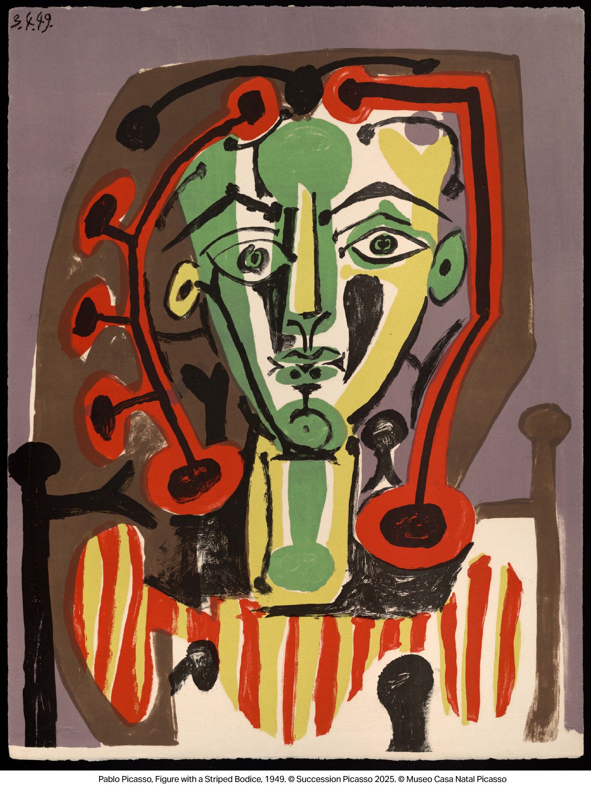 Pablo Picasso’s Figure with Striped Bodice (1949) is part of the exhibition “Picasso: Beauty and Drama” at the Grand Lisboa Palace Resort in Macau, part of Art Macao 2025.
