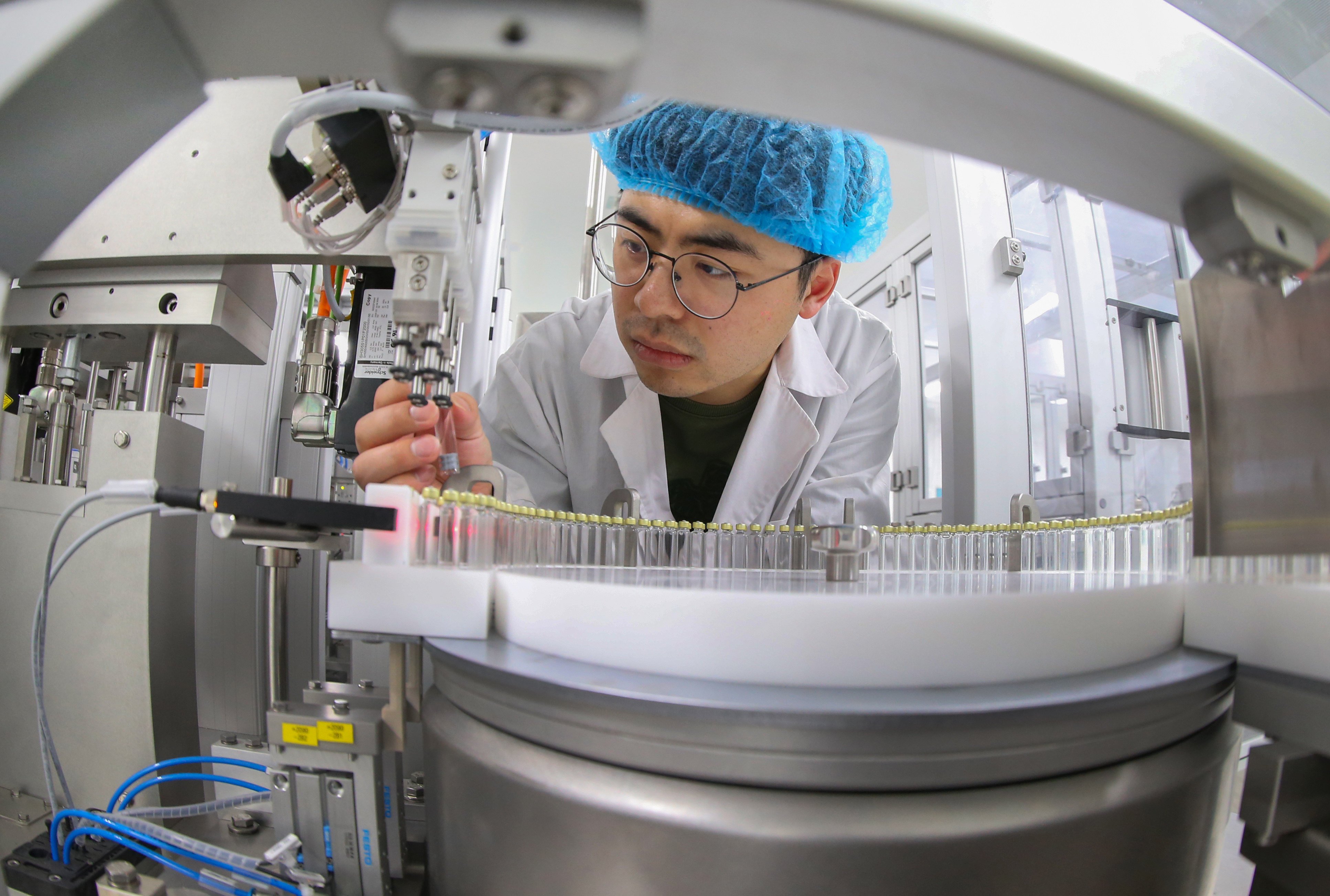 The research lab at the Hengrui Biomedical Industrial Park in Lianyungang in eastern China’s Jiangsu province on December 13, 2021. Photo: Getty Images.