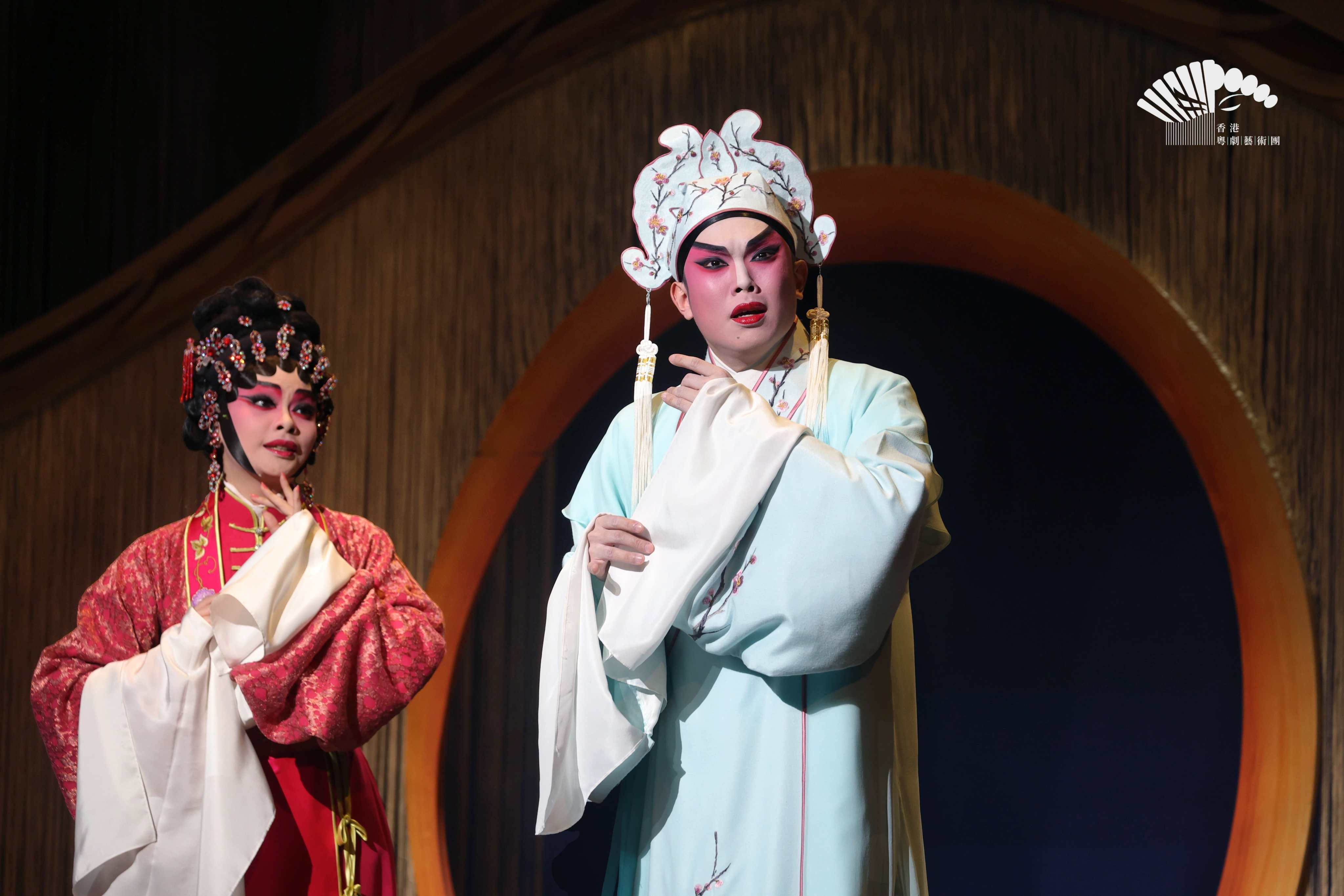 Cantonese opera actor Thompson Vong Seng-pan (right) in a stage production of “The Butterfly and the Red Pear Blossoms”. Photo: Handout