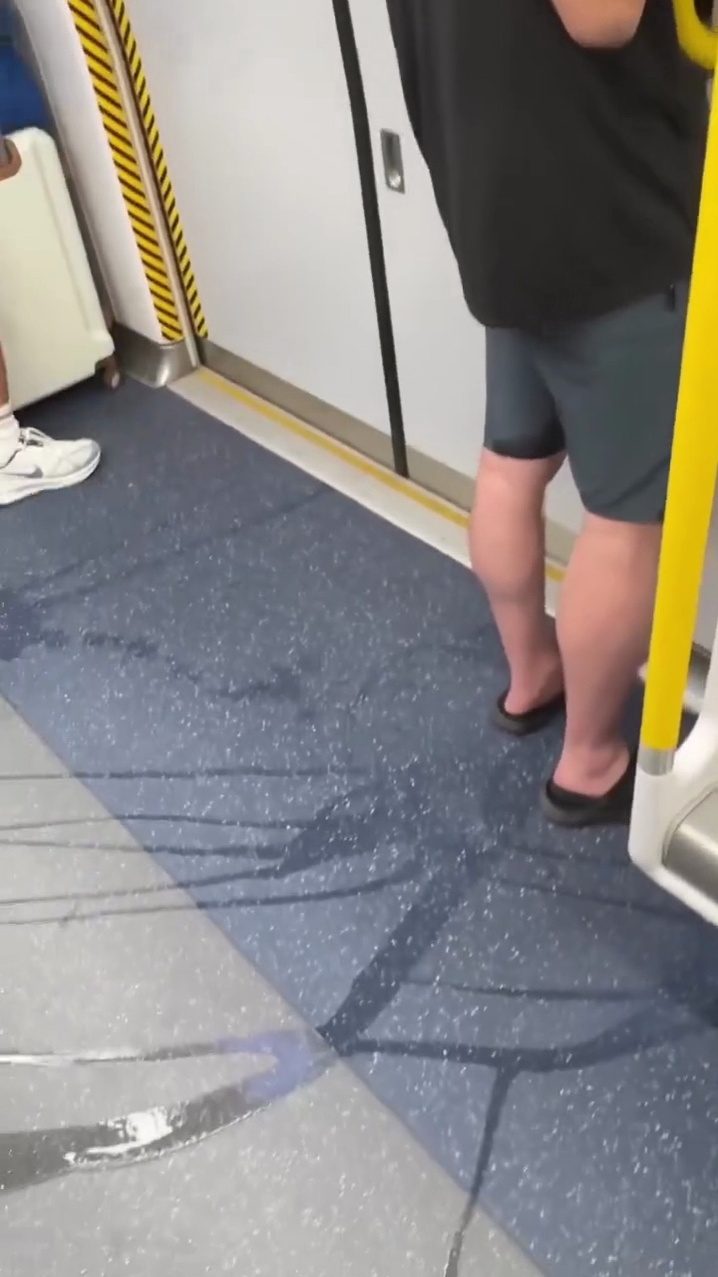 A screengrab from the clip that has sparked discussions online about the behaviour of passengers on the MTR. Photo: Handout