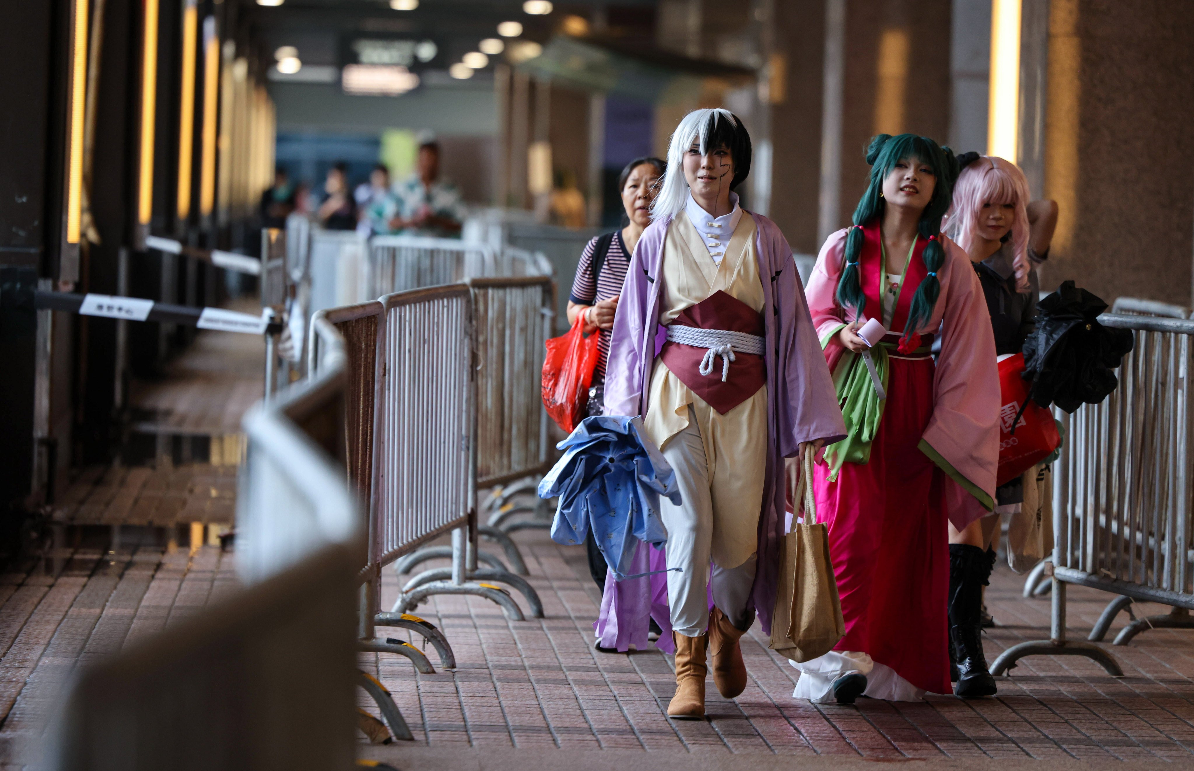 Cosplayers visit the Ani-Com & Games Hong Kong event at the Convention and Exhibition Centre in Wan Chai on the last day. Photo: Nora Tam