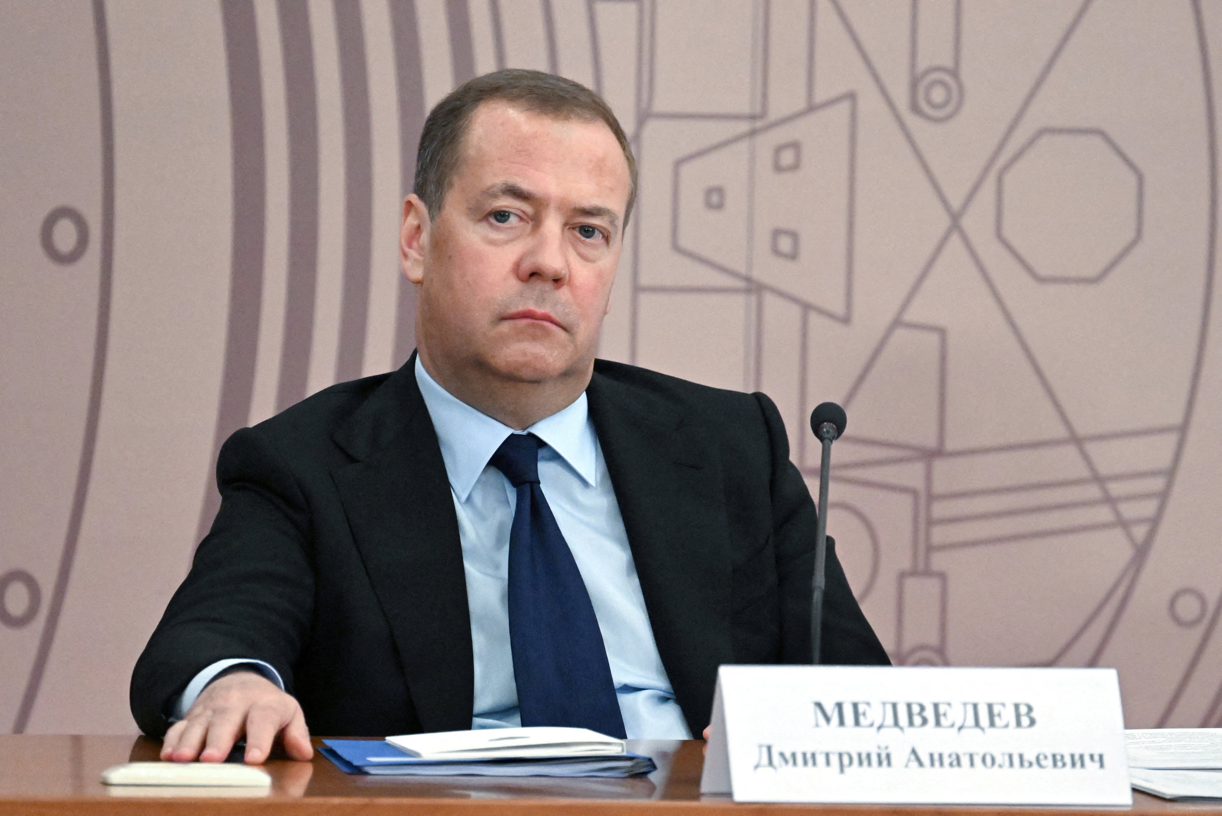 Dmitry Medvedev, Russia’s deputy chairman of the security council and former Russian president. Photo: Sputnik / Alexei Maishev / Pool via Reuters