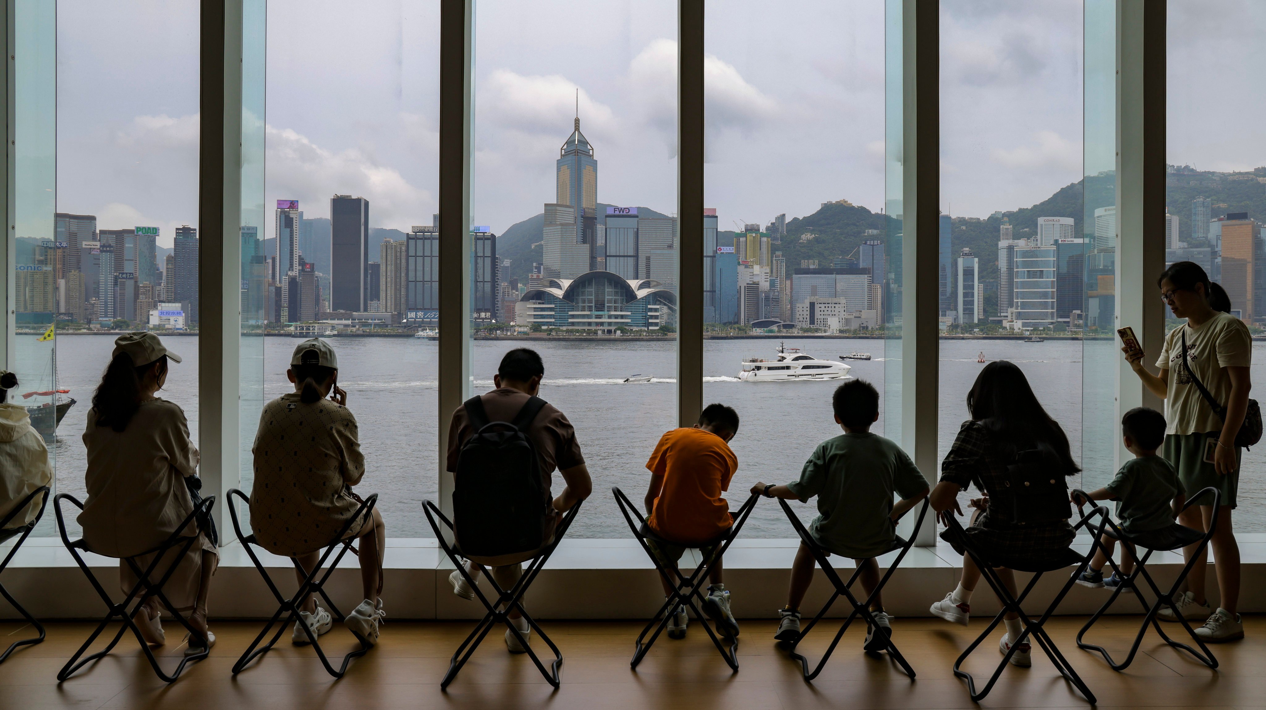 A view of the skyline of Hong Kong Island across the Victoria Harbor from the Hong Kong Museum of Arts in Tsim Sha Tsui on August 11, 2023. Photo: Jelly Tse