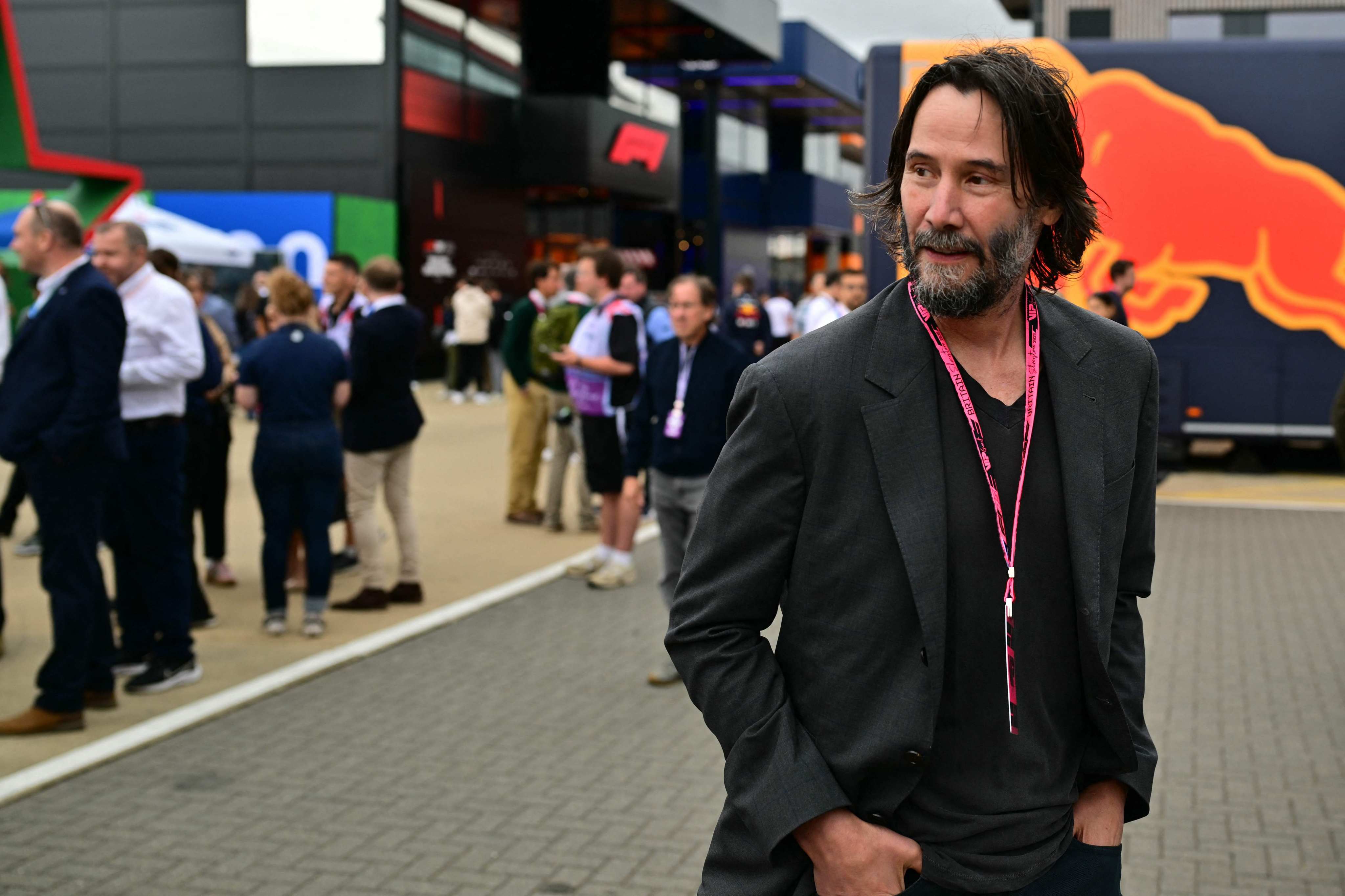 Canadian actor Keanu Reeves at the Formula One British Grand Prix at Silverstone, England, UK on July 5. Photo: AFP