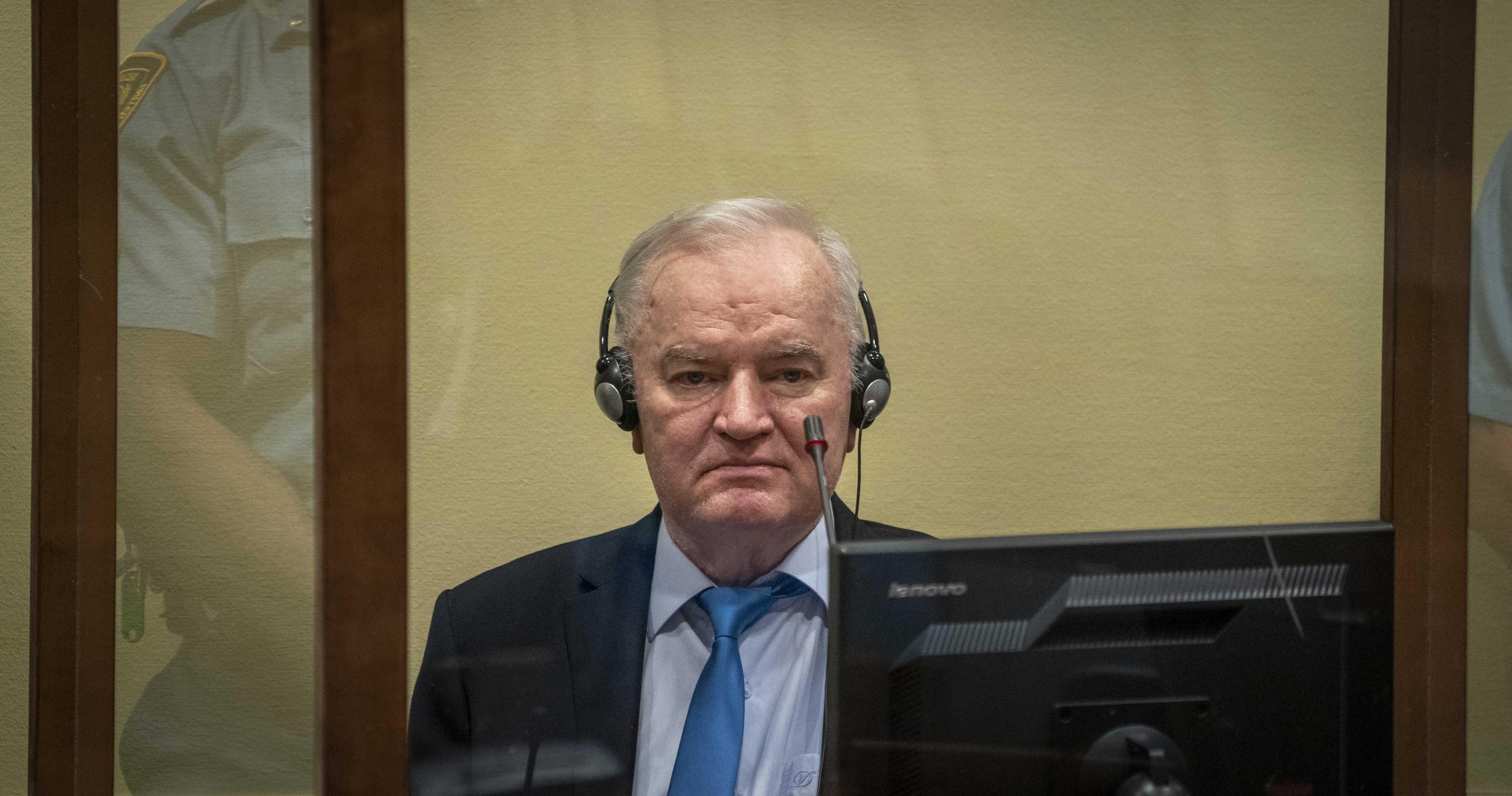 Former Bosnian Serb military chief Ratko Mladic at the International Residual Mechanism for Criminal Tribunals (IRMCT) in The Hague, The Netherlands in June 2021. Photo: EPA-EFE