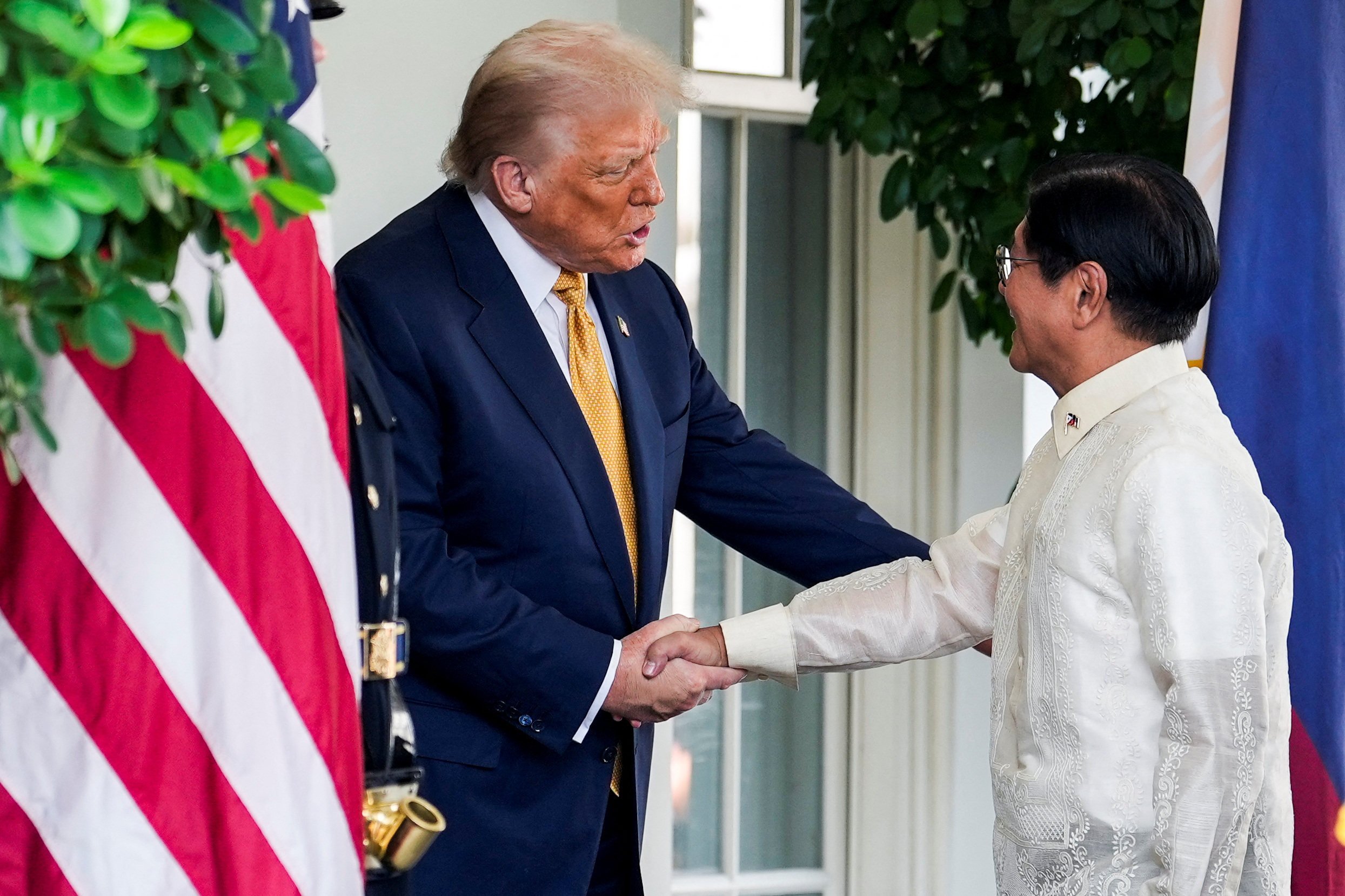 US President Donald Trump shakes hands with Philippine President Ferdinand Marcos Jnr at the White House on July 22. Photo: Reuters