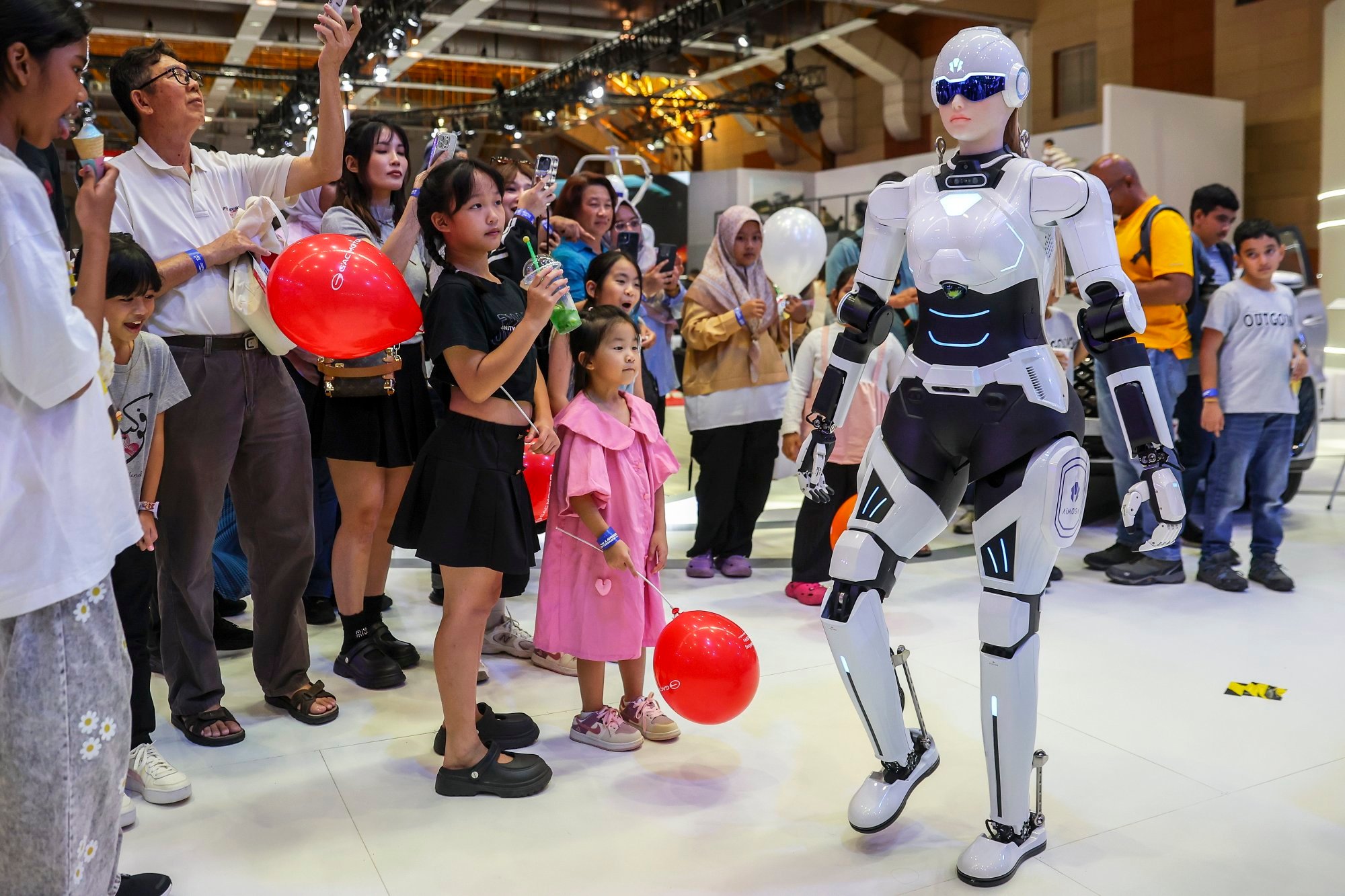 A humanoid robot at the Malaysia Autoshow 2025 in May. Malaysia is aiming to leverage hi-tech and artificial intelligence to achieve its developed nation goal by 2030. Photo: EPA-EFE A humanoid robot at the Malaysia Autoshow 2025 in May. Malaysia is aiming to leverage hi-tech and artificial intelligence to achieve its developed nation goal by 2030. Photo: EPA-EFE
