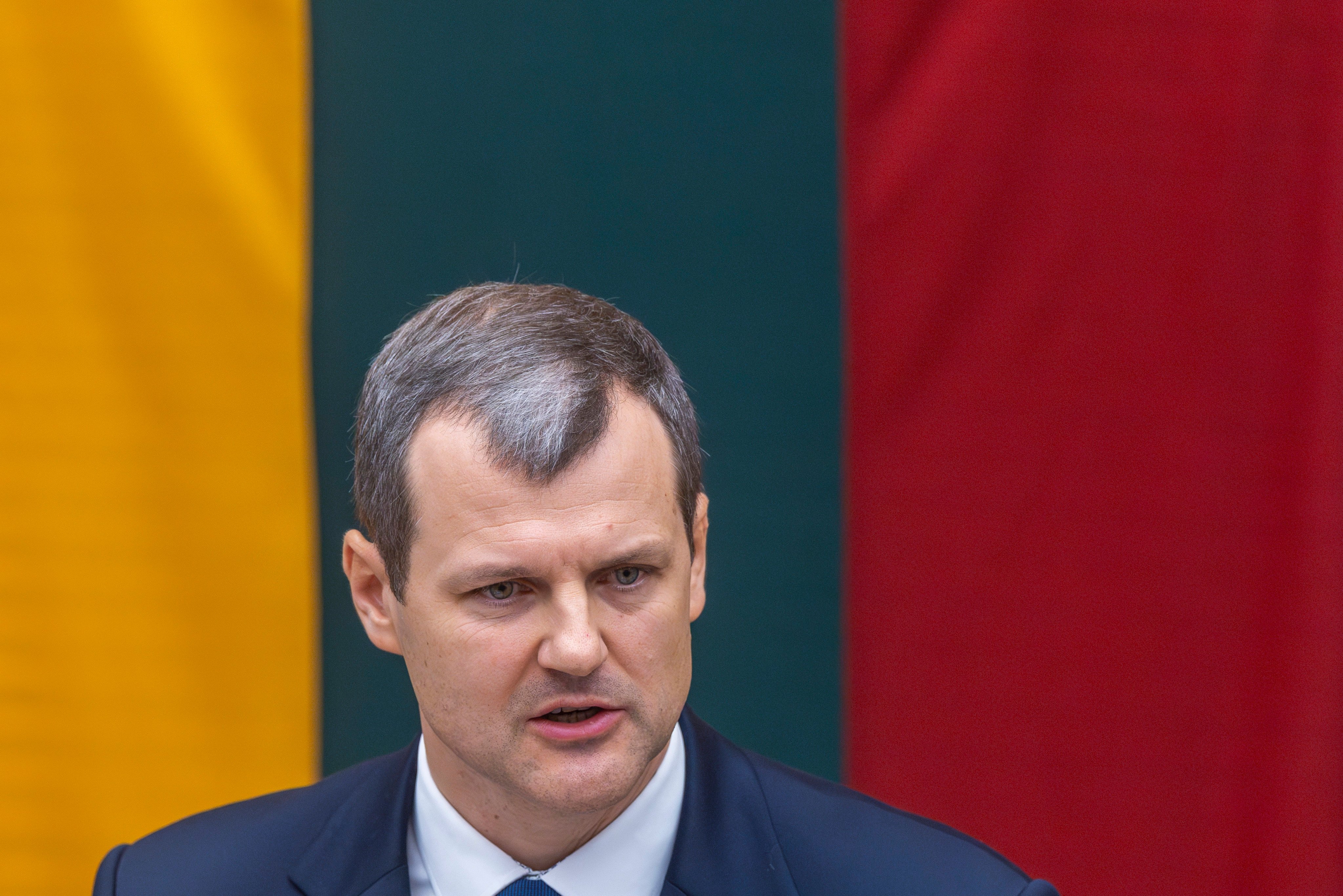 Lithuania Prime Minister Gintautas Paluckas was a newly established leader of the centre-left Social Democrats, who ascended to the role late last year after a three-party coalition formed following parliamentary elections in October. Photo: AP