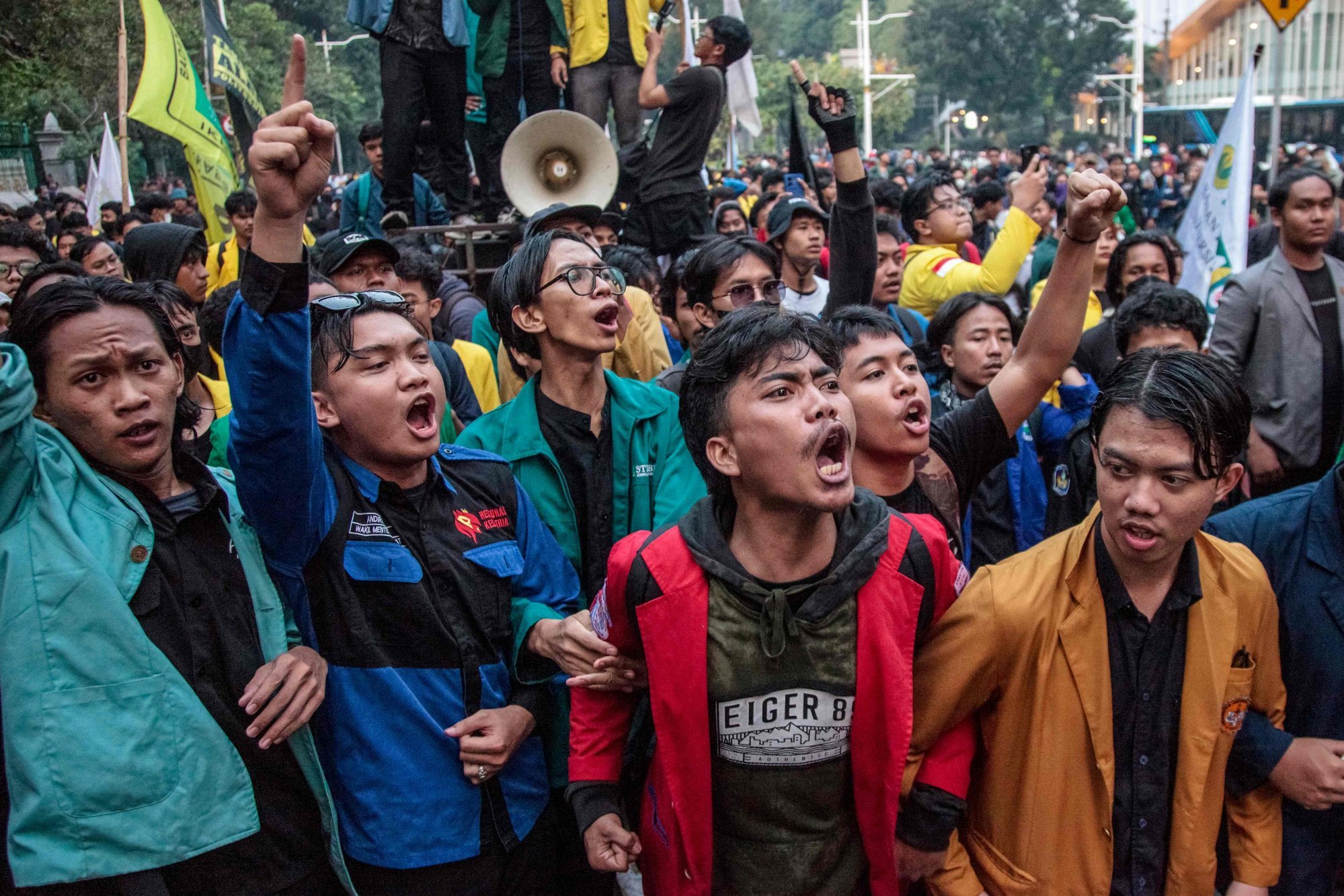 University students hold a demonstration against the trade deal with the US and the policies of President Prabowo Subianto, in Jakarta on July 28. Photo: AFP University students hold a demonstration against the trade deal with the US and the policies of President Prabowo Subianto, in Jakarta on July 28. Photo: AFP