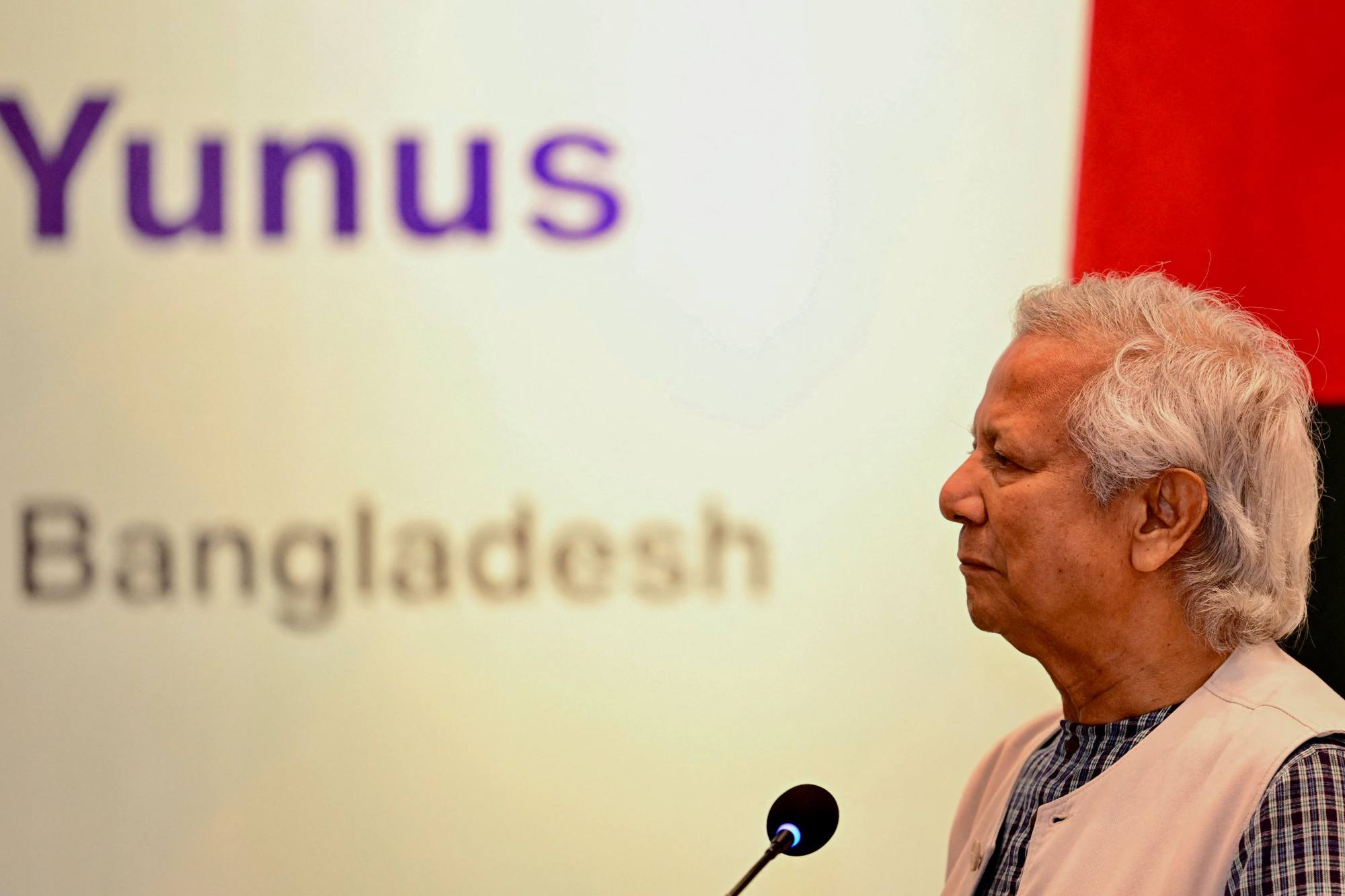 Muhammad Yunus took up the post of “chief adviser” of Bangadesh’s interim government days after former prime minister Sheikh Hasina fled last year following a student-led mass uprising. Photo: AFP Muhammad Yunus took up the post of “chief adviser” of Bangadesh’s interim government days after former prime minister Sheikh Hasina fled last year following a student-led mass uprising. Photo: AFP