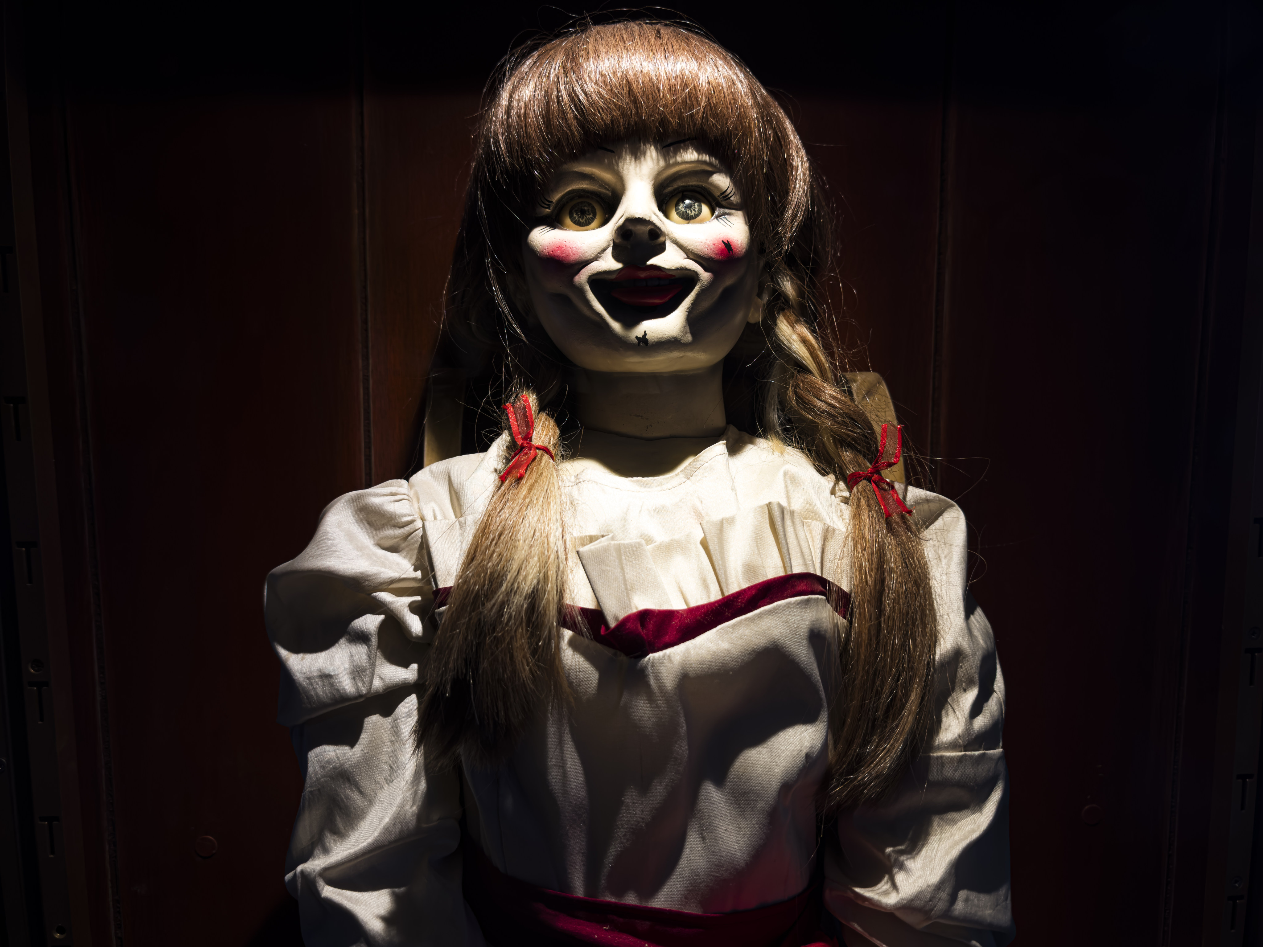 A replica of the doll from the 2014 horror film Annabelle. The original doll that demonologists Ed and Lorraine Warren encountered was rumoured to have gone missing recently. Photo: Getty Images