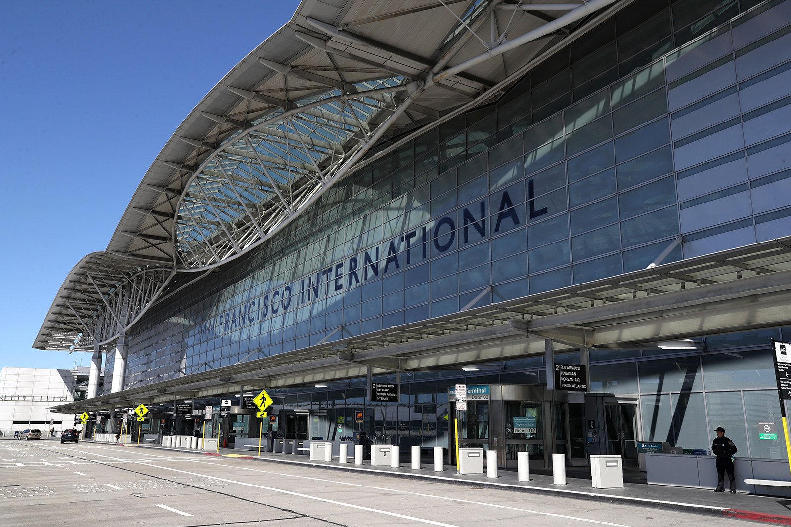 San Francisco International Airport is seen in April 2020. Tae Heung “Will” Kim was detained at the airport for over a week. Photo: TNS