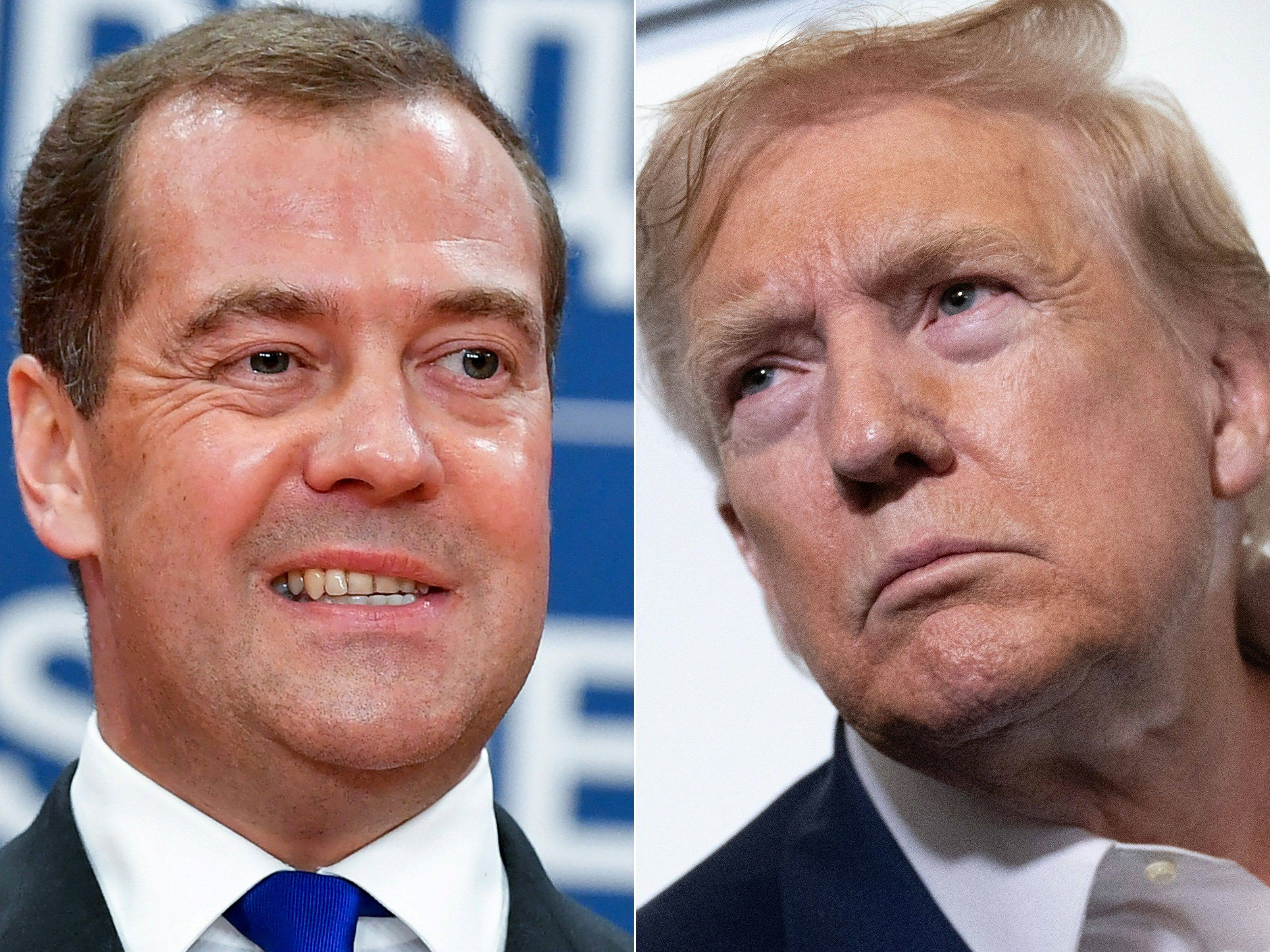 Ex-Russian president Dmitry Medvedev accused US President Donald Trump of engaging in a “game of ultimatums” and reminded him that Russia possessed nuclear strike capabilities of last resort. Photos: AFPF