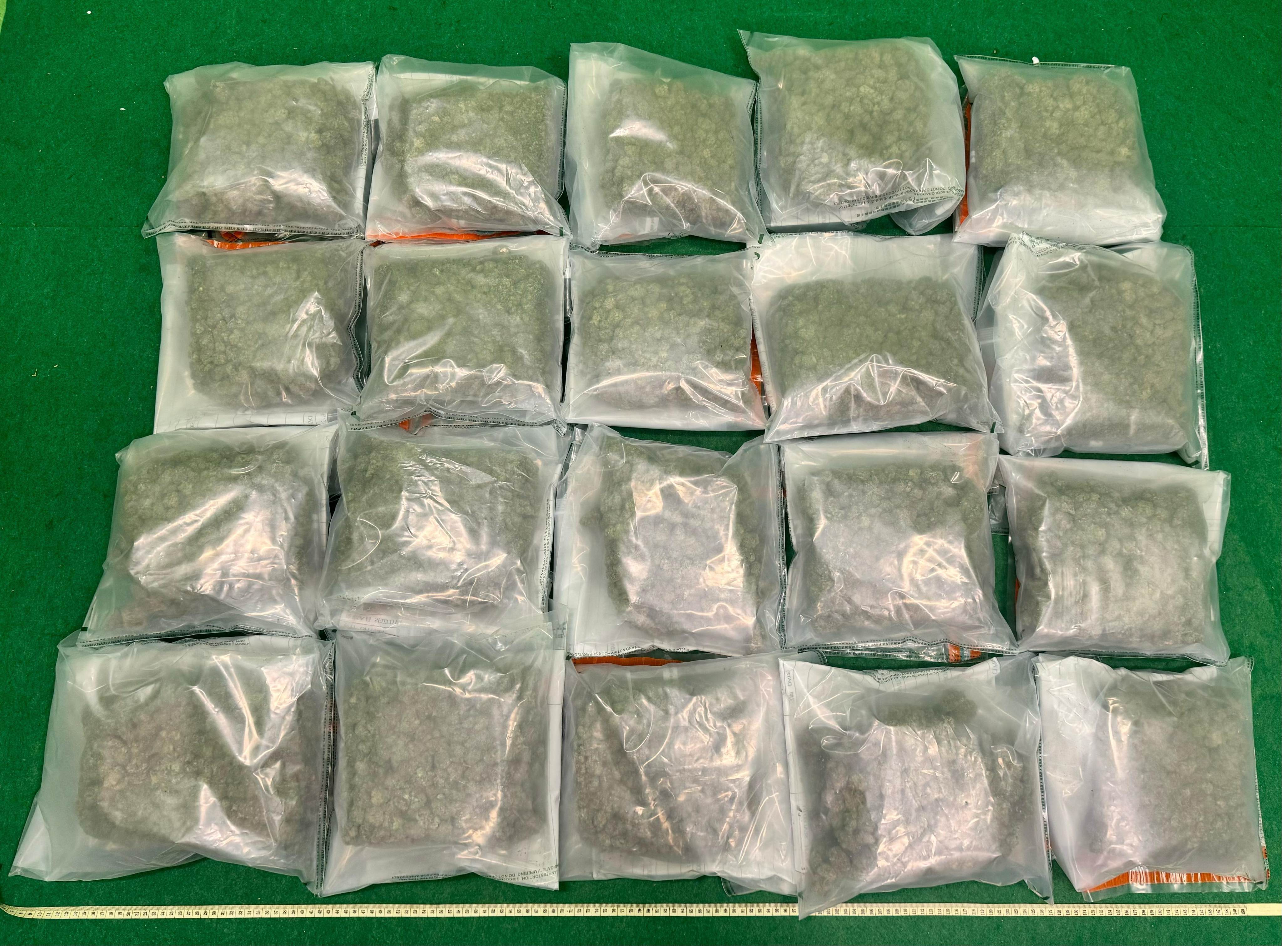 The drugs have an estimated market value of about HK$4 million. Photo: Handout