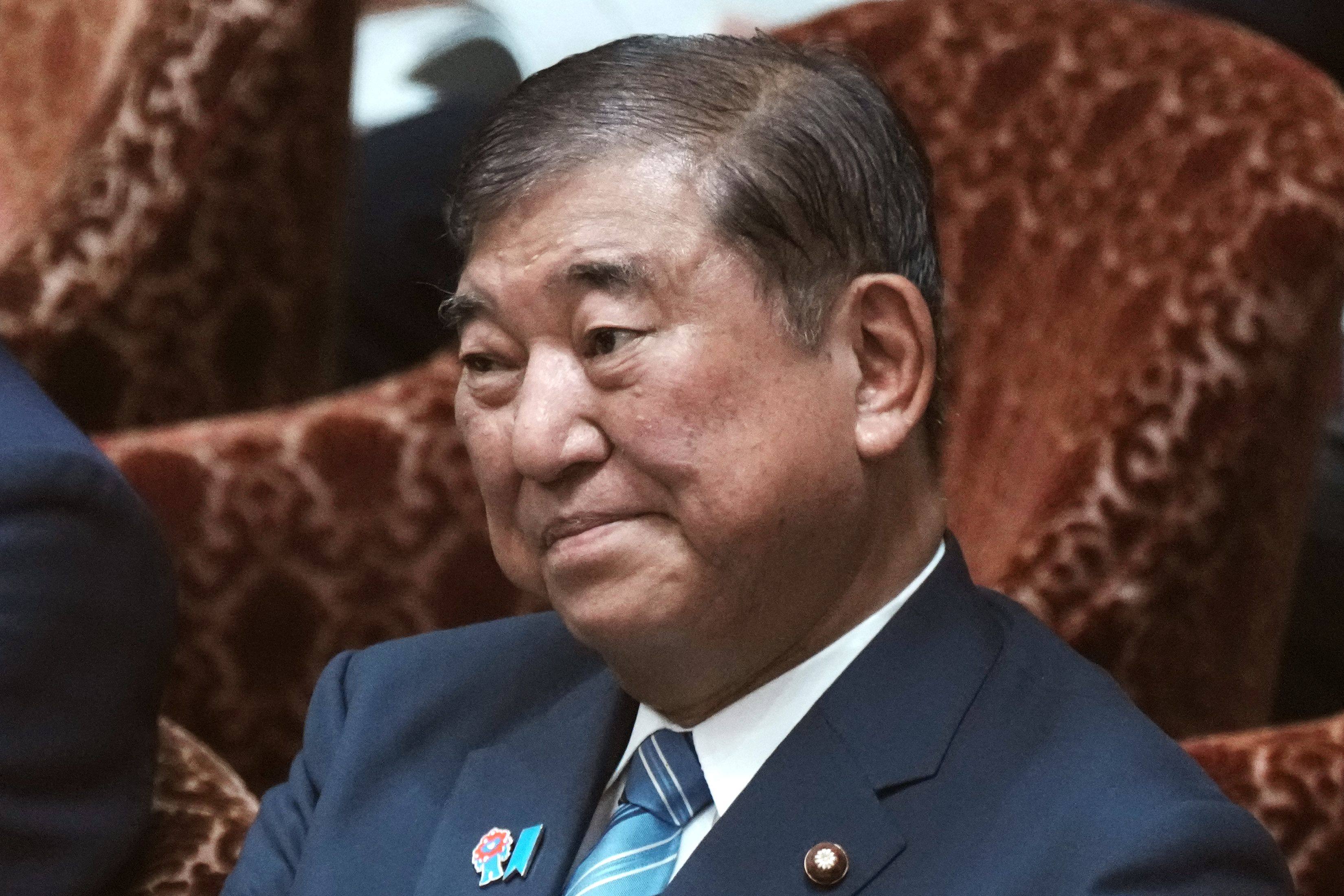 Japan’s Prime Minister Shigeru Ishiba in parliament on Monday. Photo: AFP
