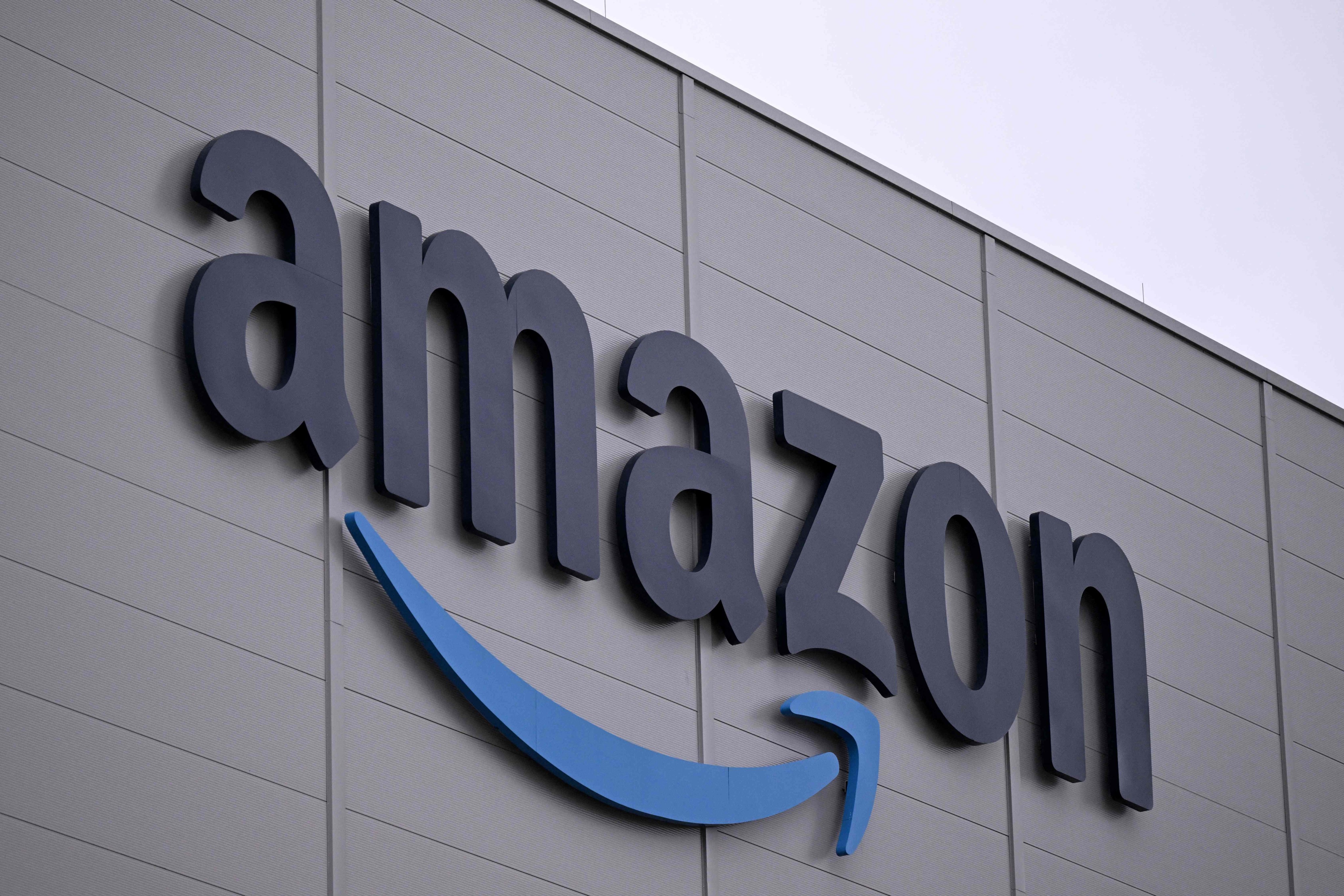 The Amazon logo is seen on the facade of a redistribution centre in Horn-Bad Meinberg, western Germany, on December 9, 2024. Photo: AFP