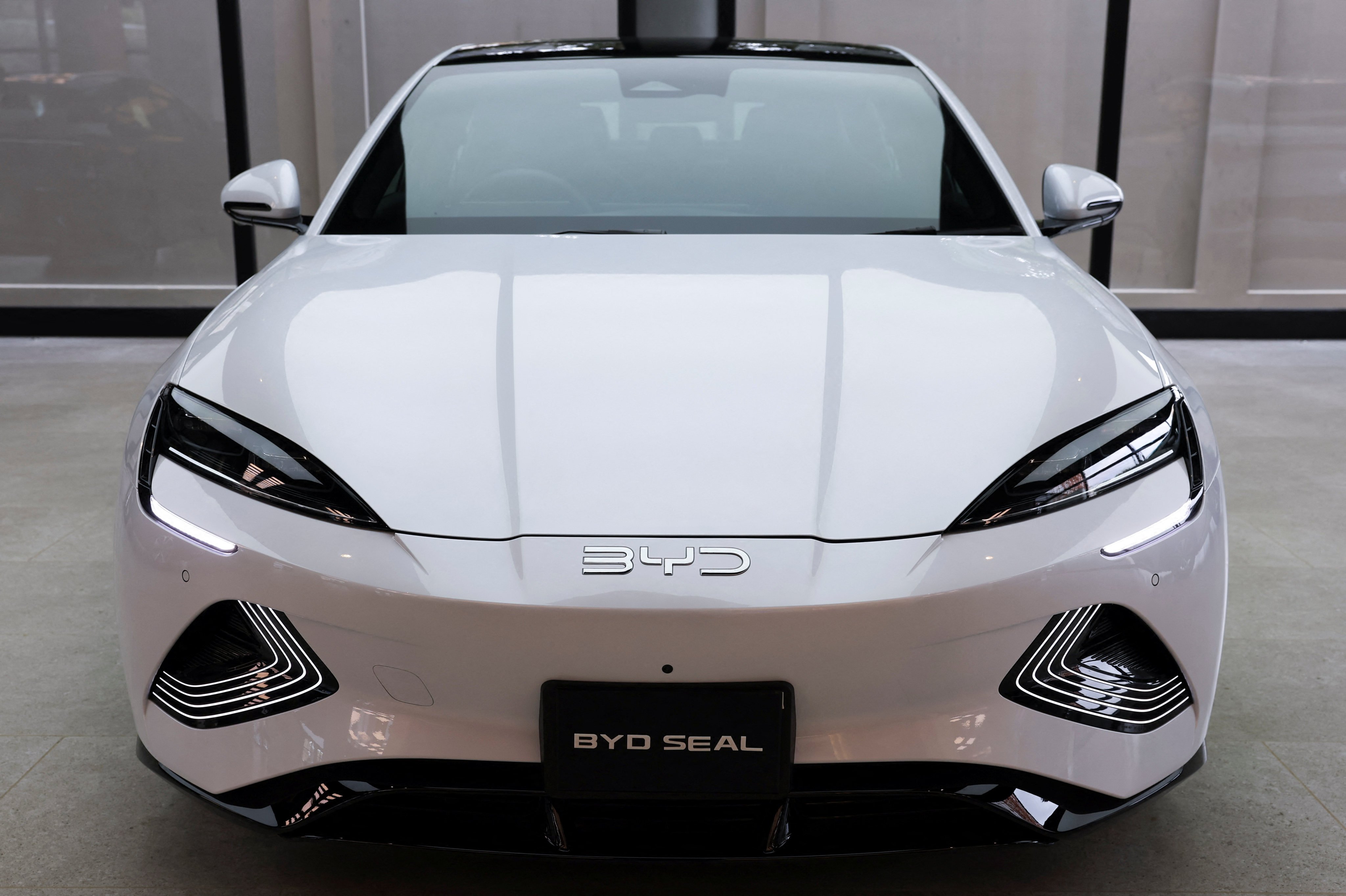 A BYD Seal electric vehicle on display in a showroom in Pakistan. BYD accounted for roughly 90 per cent of fellow South Asian nation Sri Lanka’s EV sales in May. Photo: Reuters