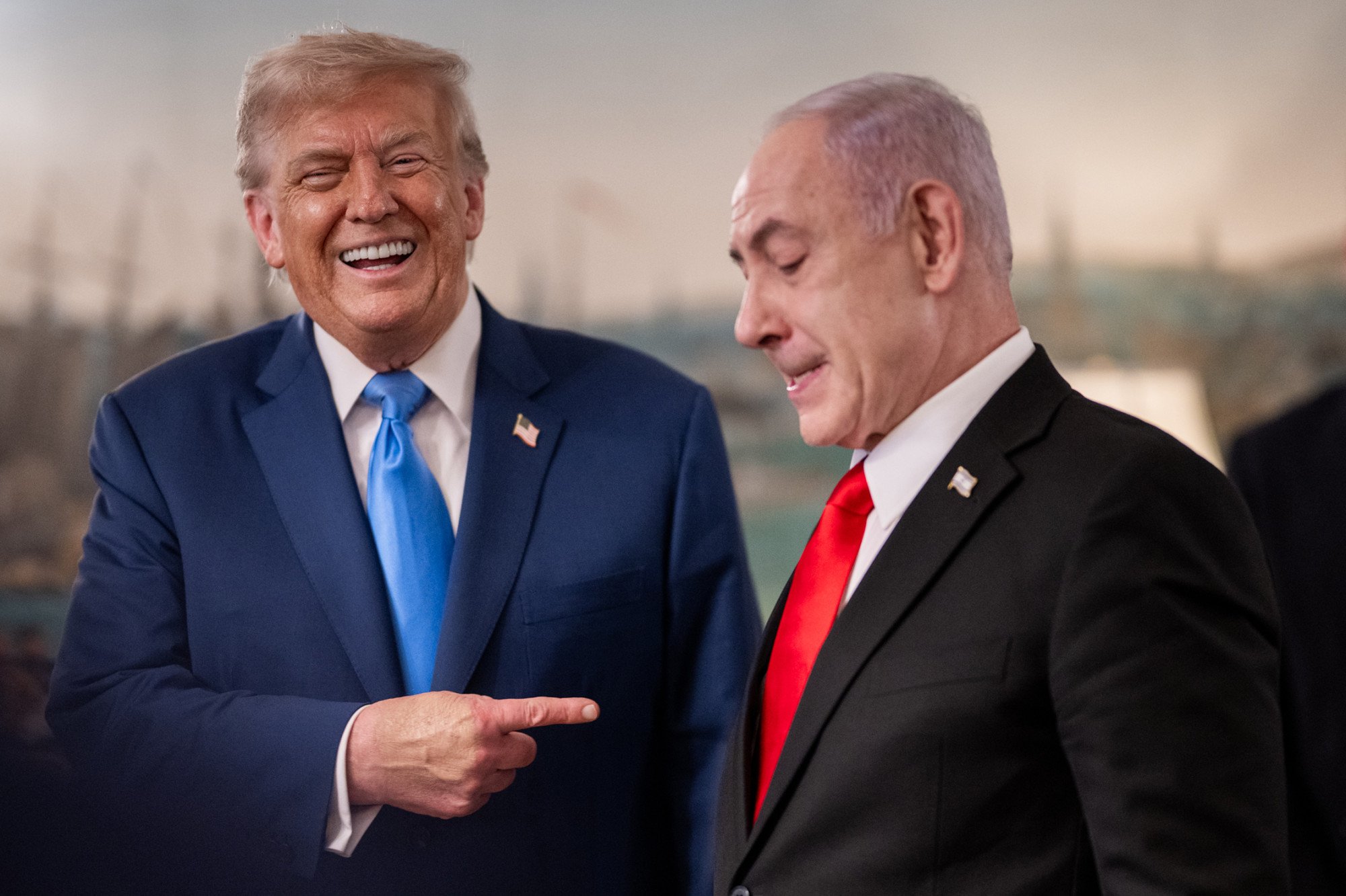 Trump stands with Israeli Prime Minister Benjamin Netanyahu at the White House last month. Netanyahu has also reportedly nominated Trump for a Nobel Peace Prize. Photo: White House/dpa