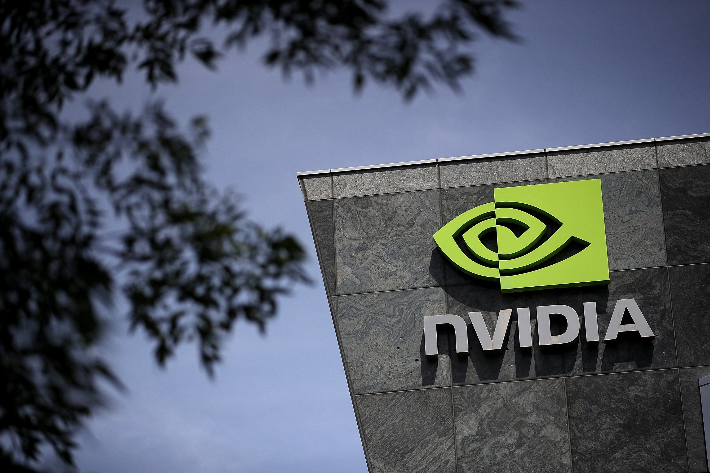 The Nvidia logo is seen on the compnay’s headquarters in Santa Clara, California. Photo: TNS