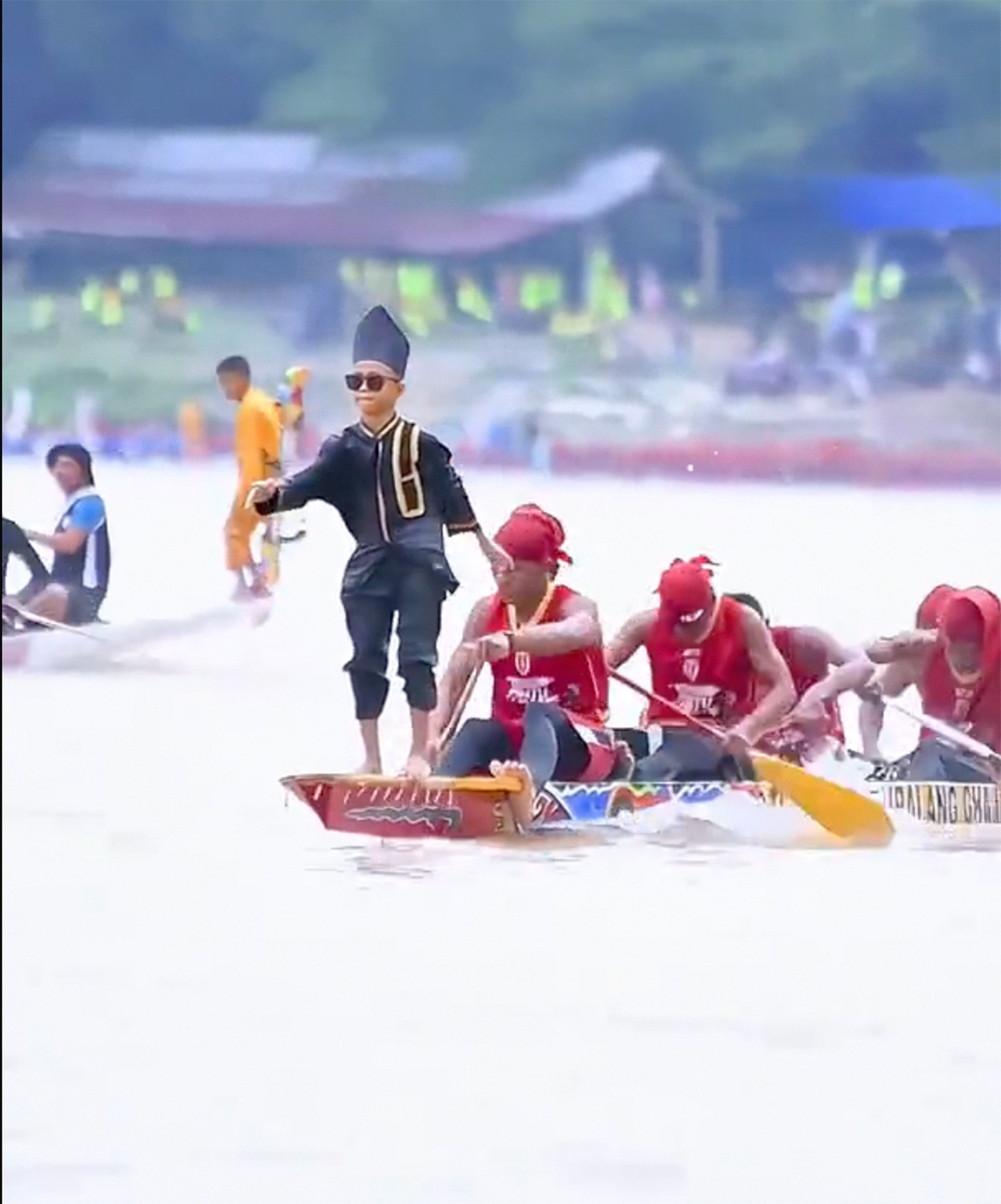 Rayyan Arkan Dikha went viral with his video clip of him dancing at the bow of a boat in Indonesia. Photo: TikTok