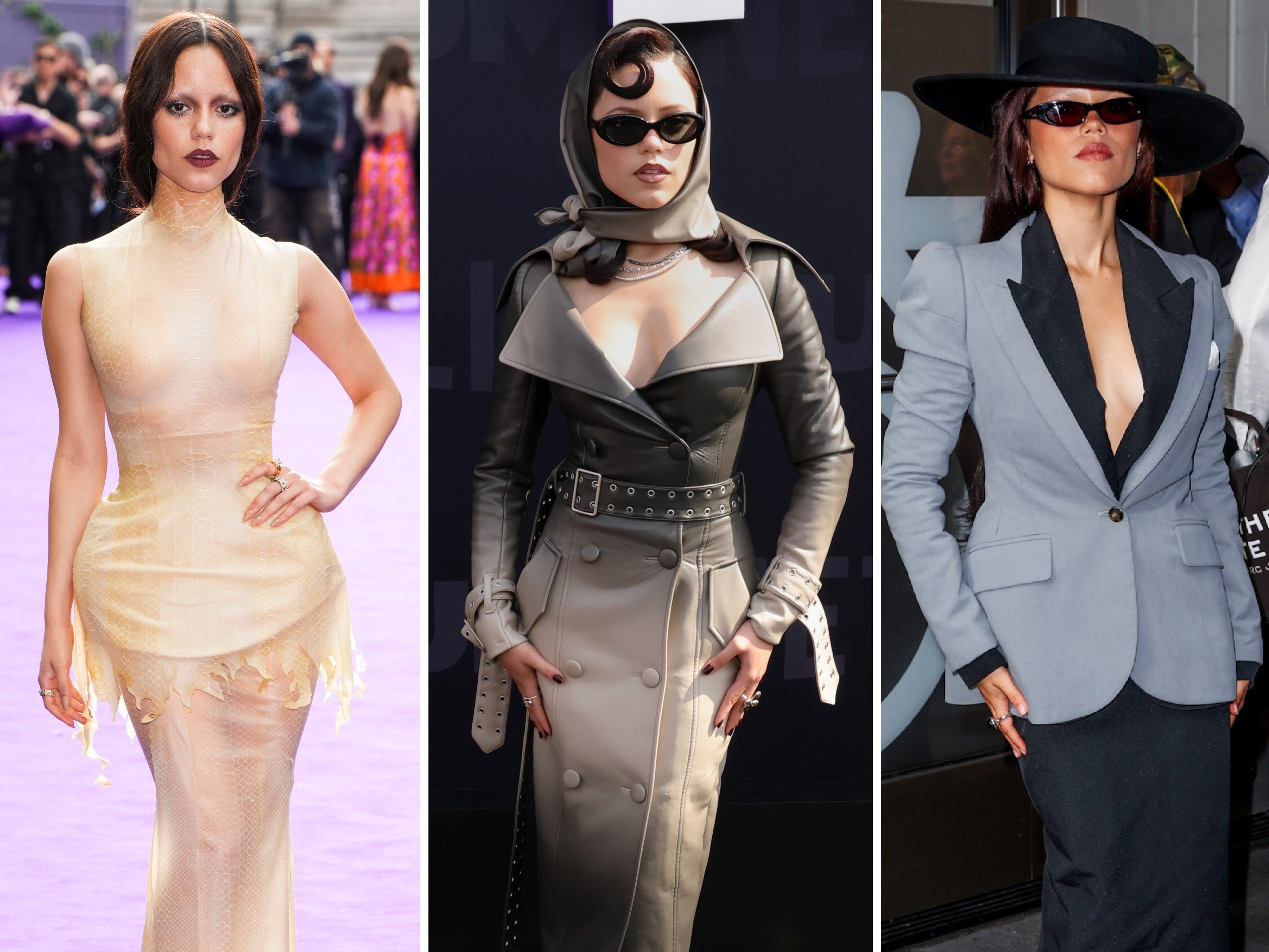 Actress Jenna Ortega has been attending numerous press events to promote the second season of Netflix’s Wednesday – and looking fabulous while doing it. Photos: Getty Images; AP