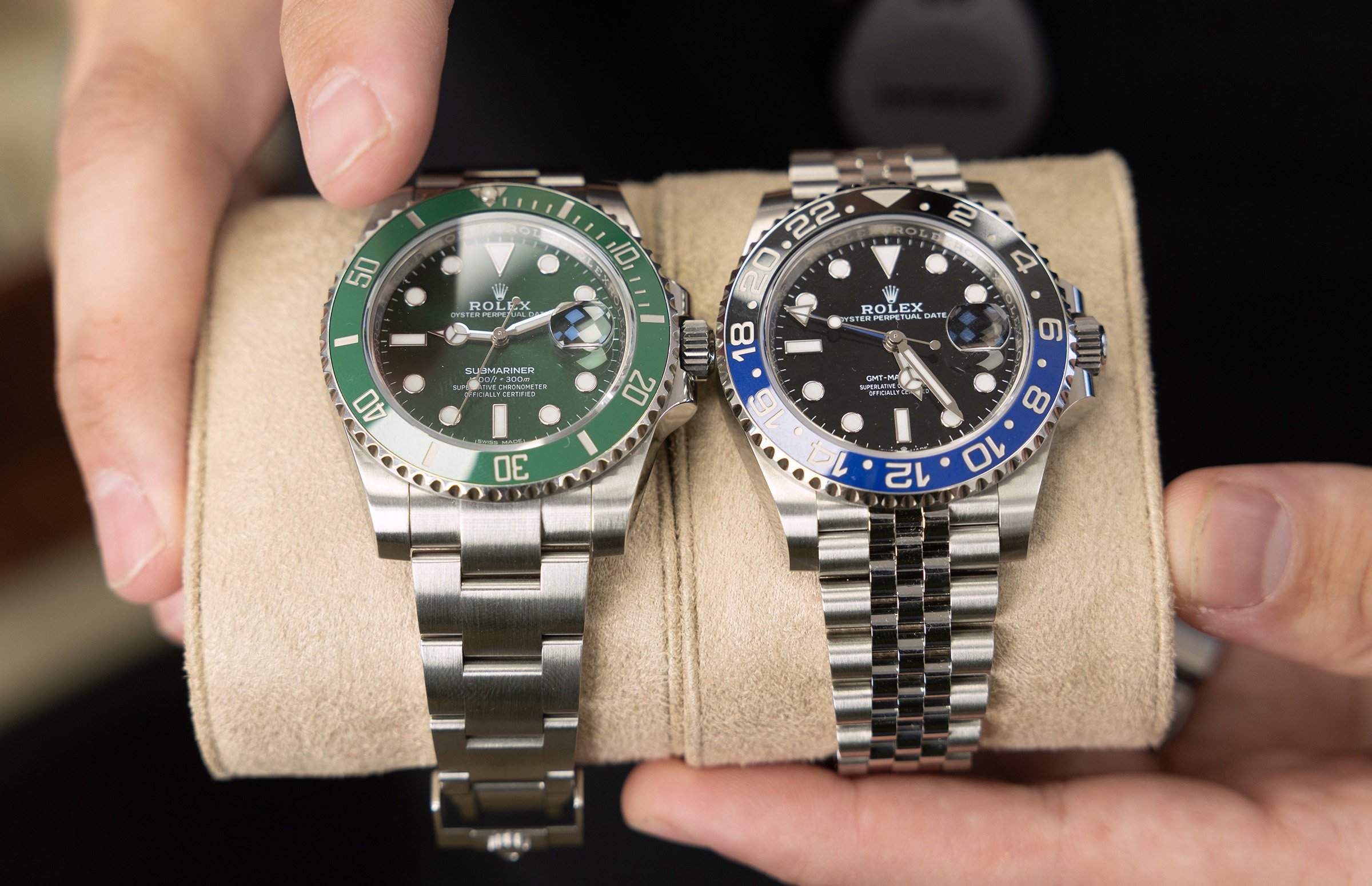 Popular Rolex models include a green Submariner dive watch that collectors have nicknamed âthe Hulk,â and the GMT-Master II at Gamzo and Co. in Los Angeles, California on Wednesday, April 9, 2025. (Myung J. Chun/Los Angeles Times/TNS)