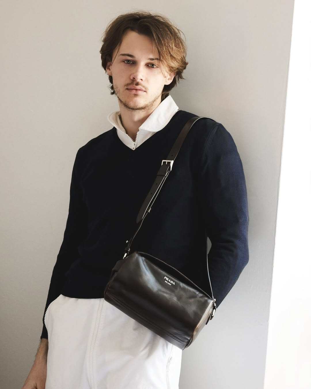 Christopher Briney poses for a Prada spring/summer 2025 campaign in February. Photo: @chrisbriney_/Instagram