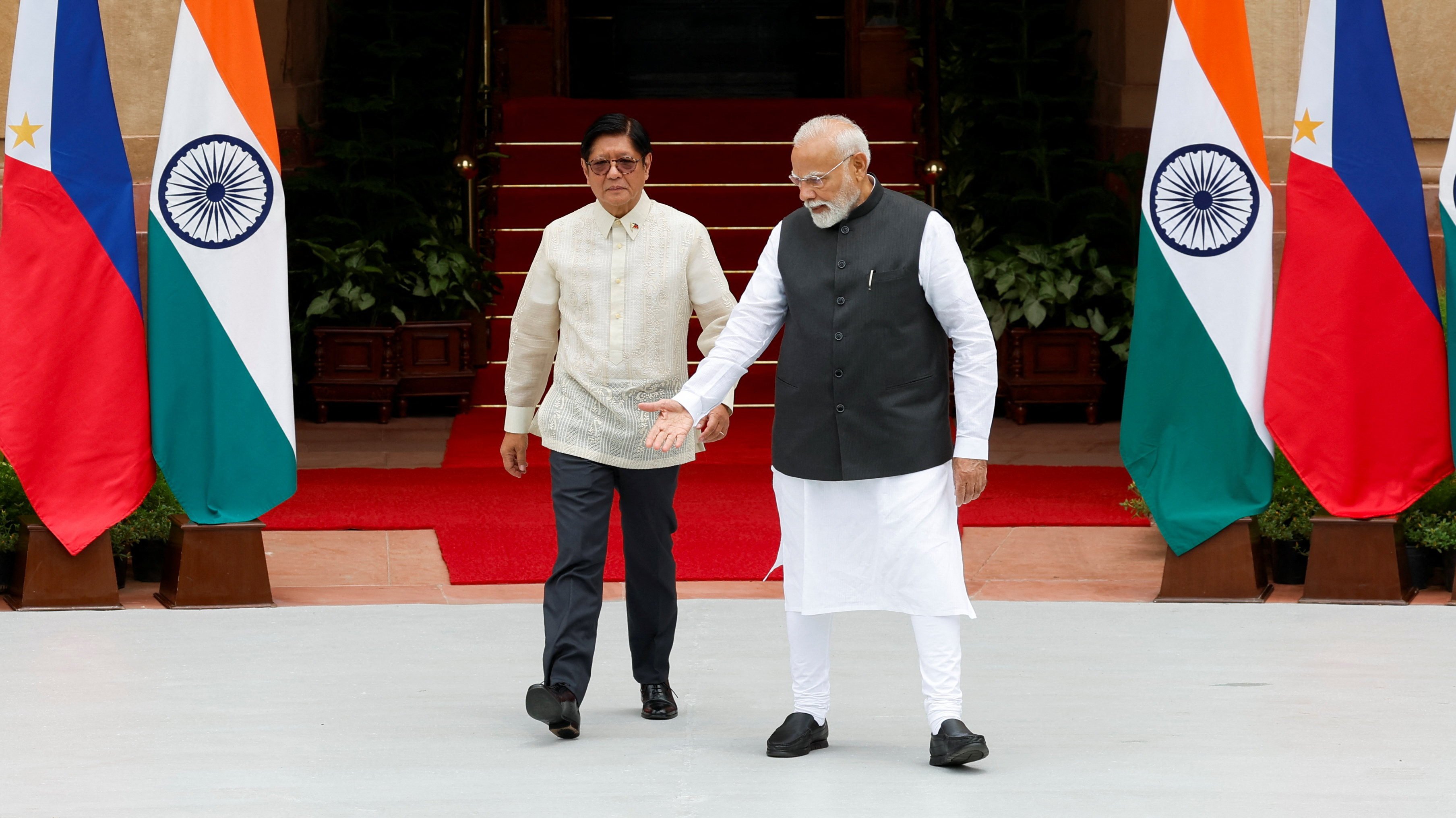 President of the Philippines Ferdinand Marcos Jnr with Indian Prime Minister Narendra Modi in New Delhi on Tuesday. Photo: Reuters