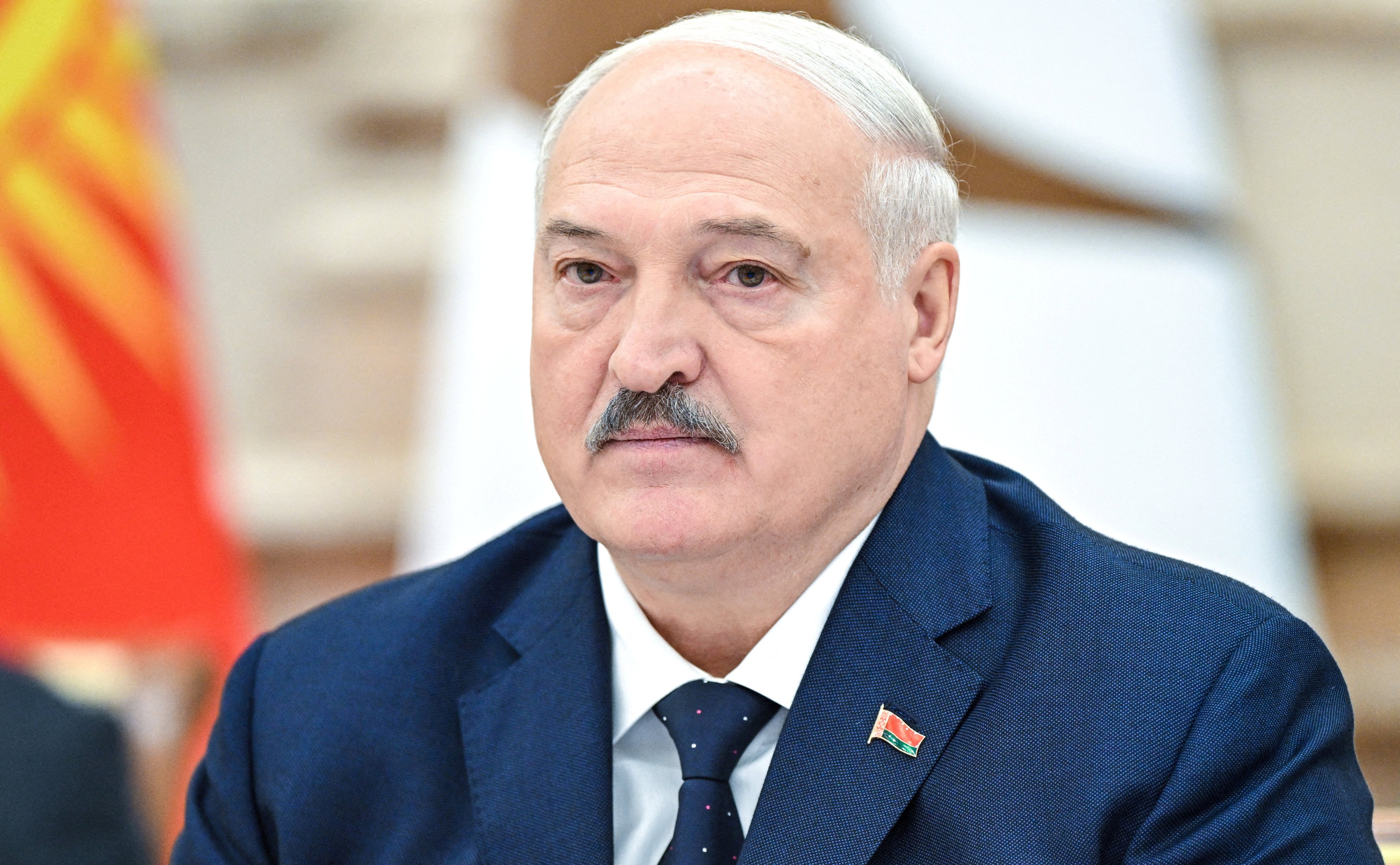 Belarusian President Alexander Lukashenko attends a meeting in Minsk, Belarus, in June. Photo: Sputnik via Reuters