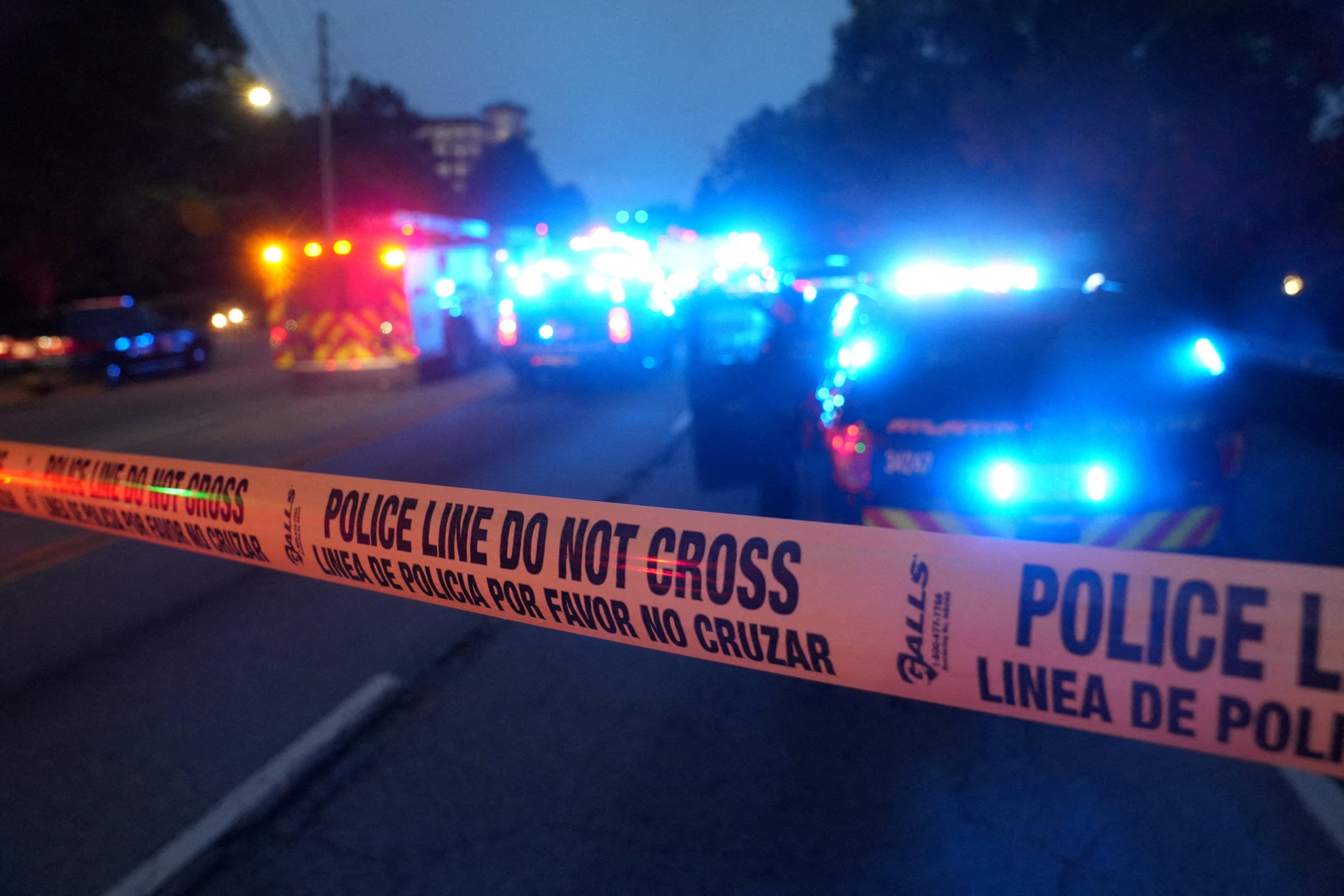 Police block a road near Emory University and the US Centres for Disease Control and Prevention after a shooting incident on Friday. Photo: Reuters
