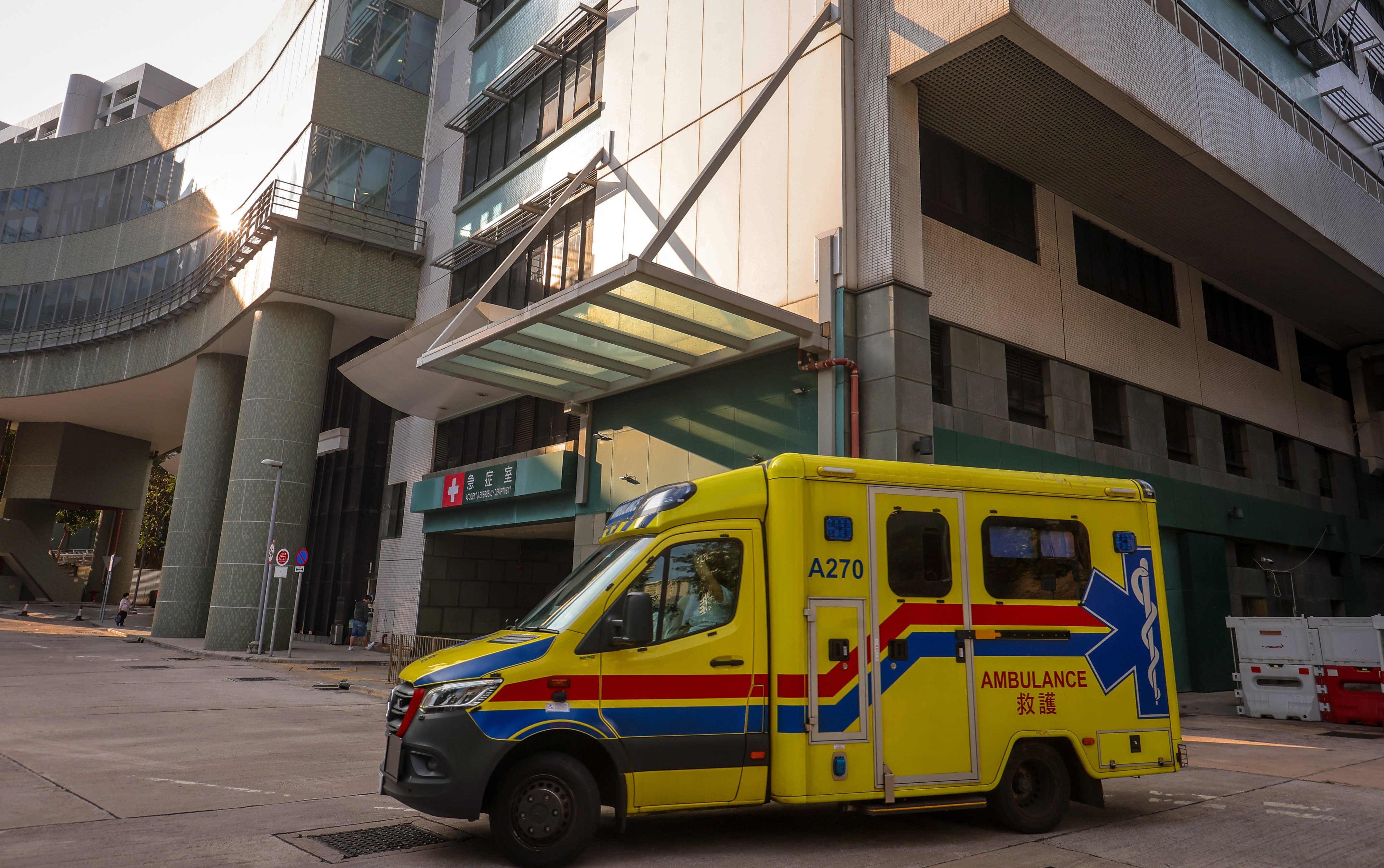 The worker was later certified dead at Caritas Medical Centre. Photo: Edmond So