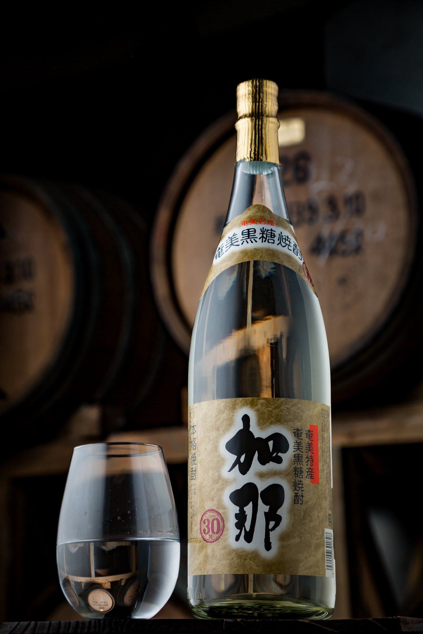 A bottle of Nishihira Distillery’s 
Kana brown sugar shochu.
